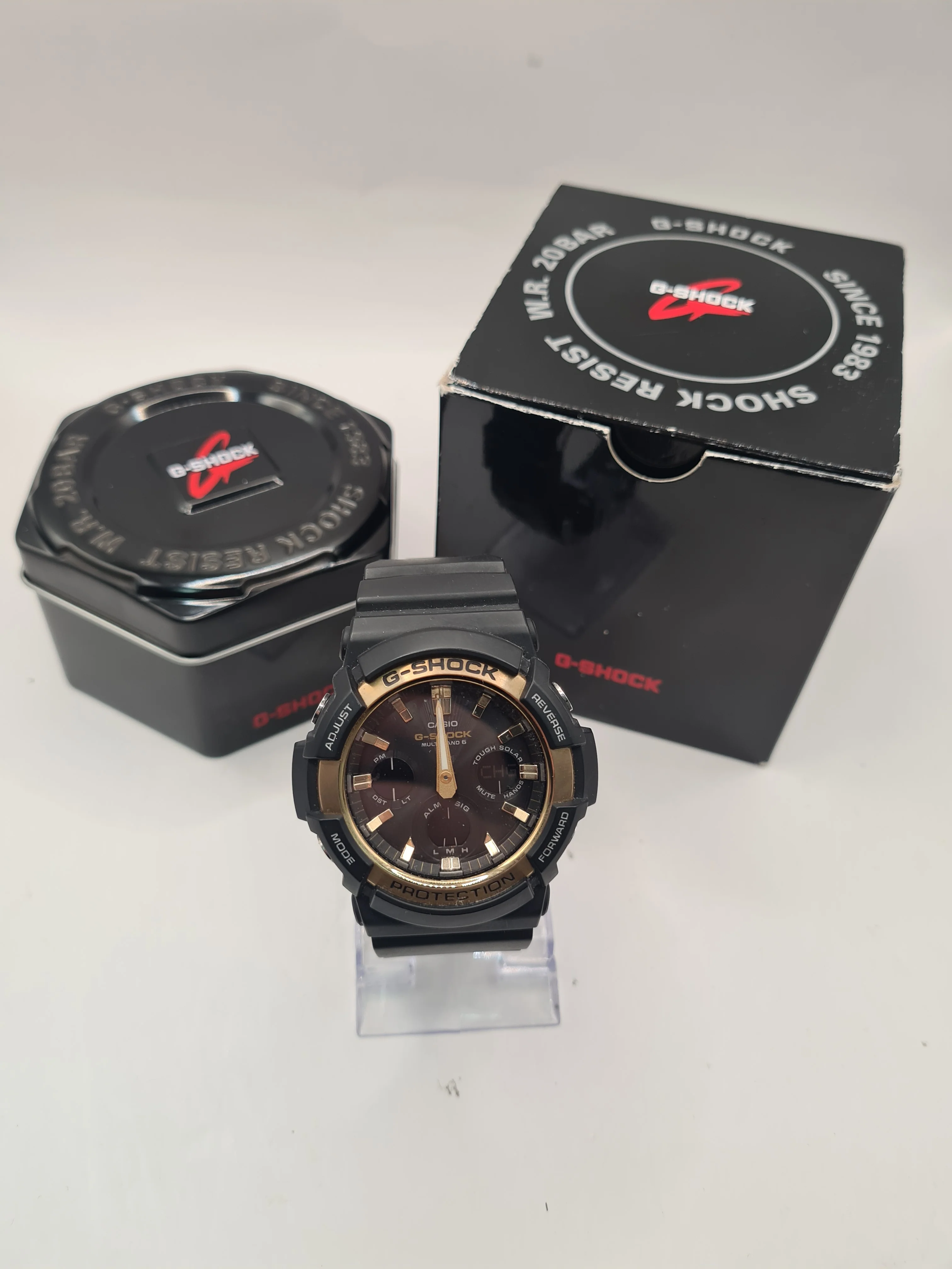 Casio G-Shock GAW-100G Multi-Band 6 Men's Watch With Quartz Movement/Tough Solar, Boxed And Cased, Black