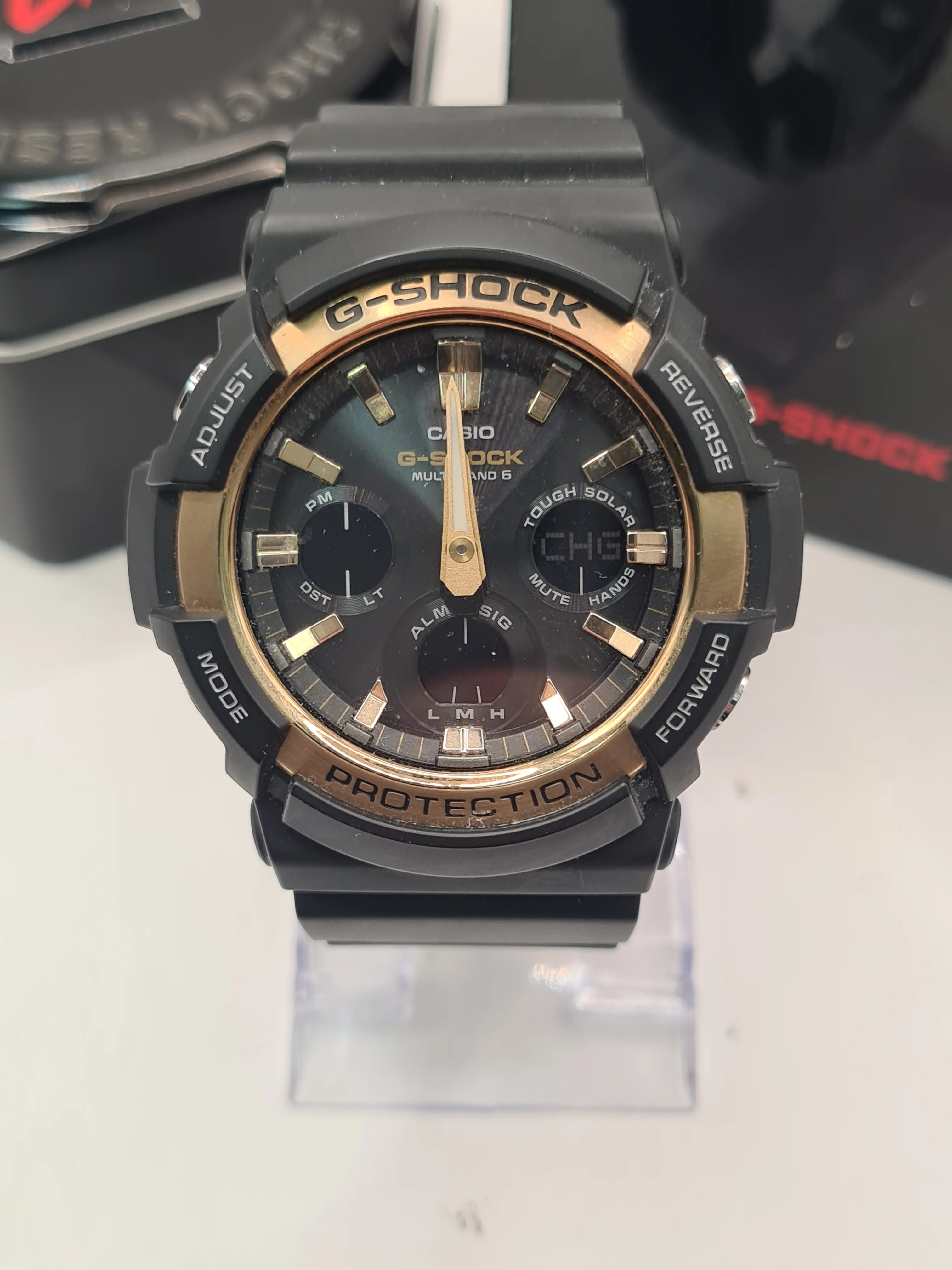 Casio G-Shock GAW-100G Multi-Band 6 Men's Watch With Quartz Movement/Tough Solar, Boxed And Cased, Black - Image 2