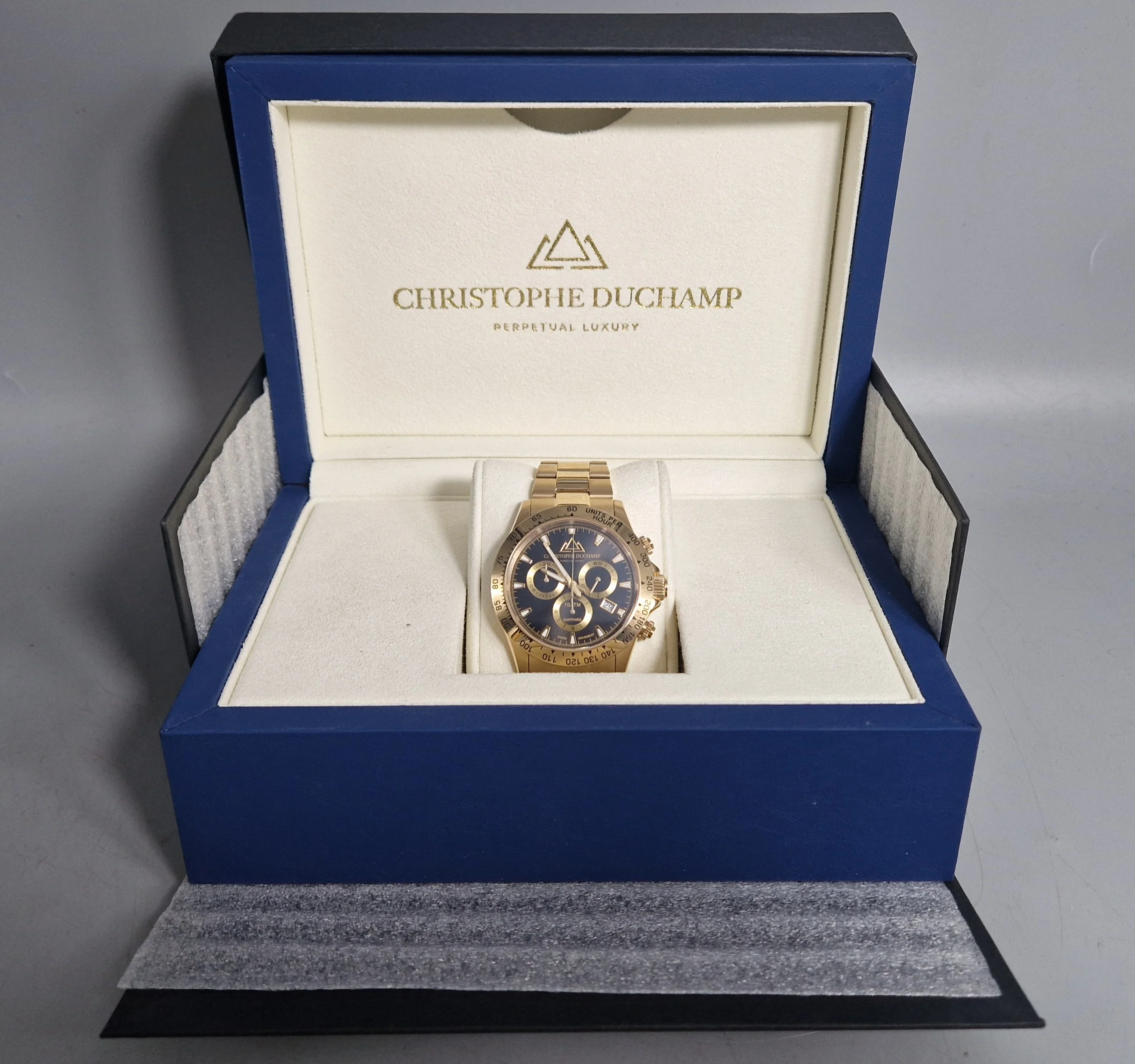 Christophe Duchamp Grand Mont Gold Tone Sports Watch Quartz - Image 4