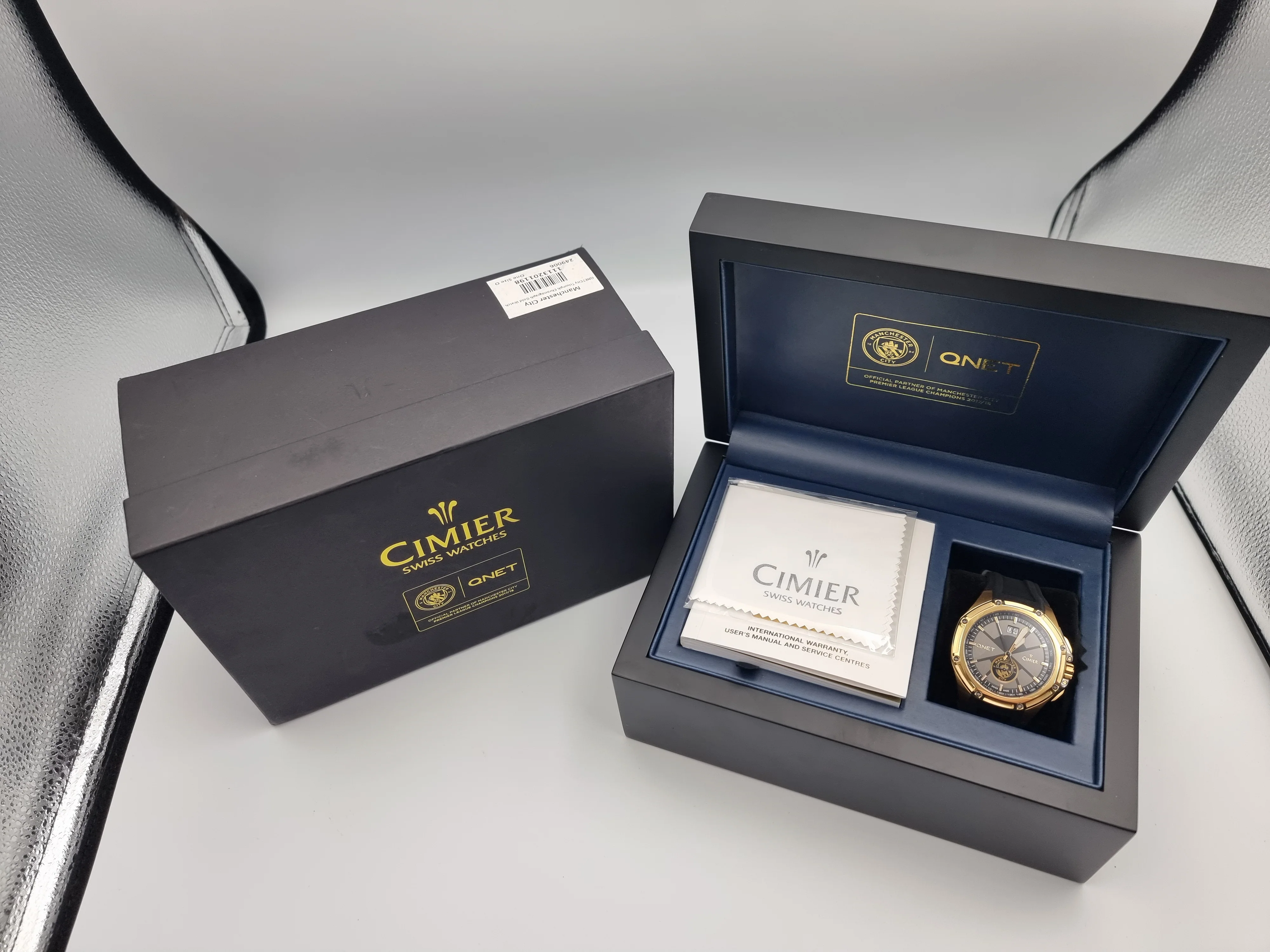Cimier Swiss Made Quartz Chronograph Watch Manchester City QNET Limited Edition 0442/1880 - Boxed With Rubber Strap **LIKE NEW**