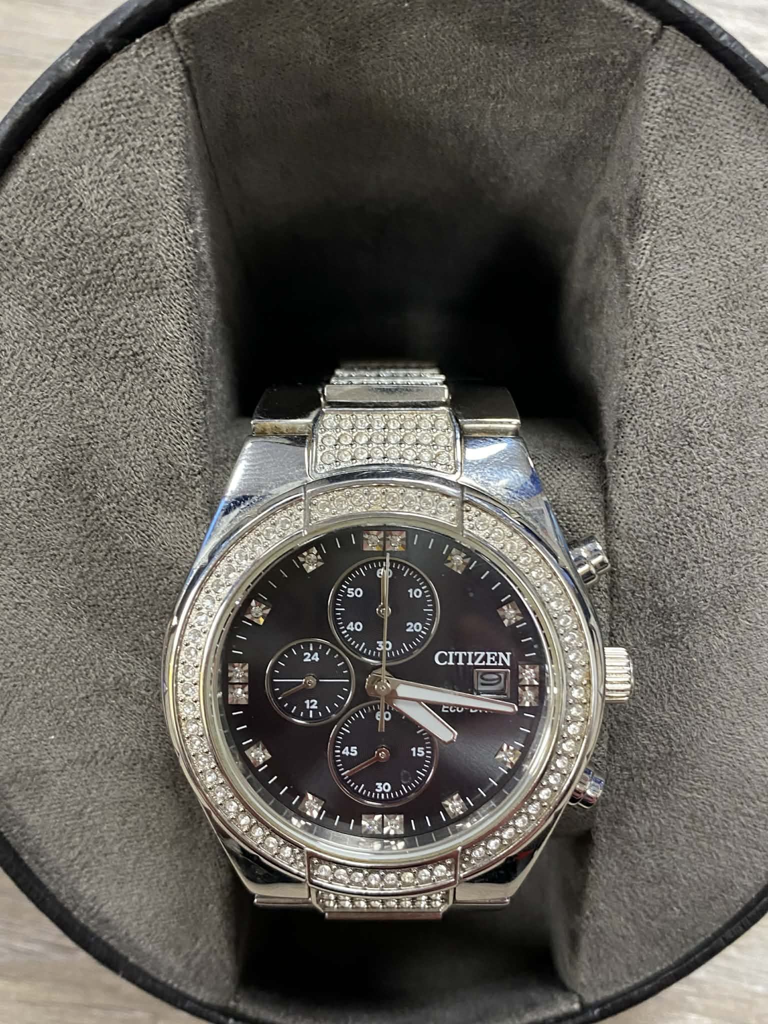 Citizen Men's Eco-Drive Crystal Bracelet Watch