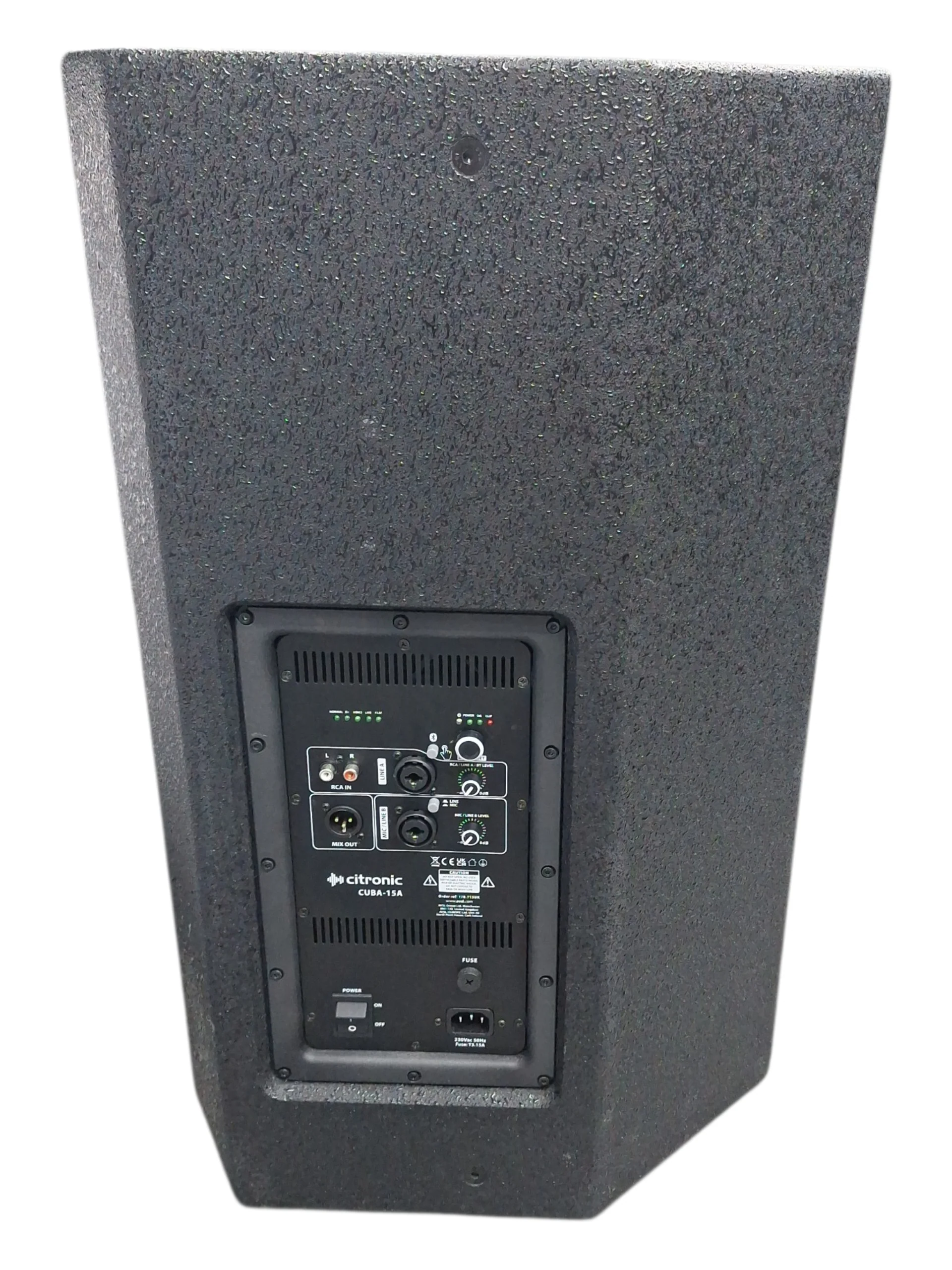 Citronic CUBA-15A Full Range Active PA Speaker, 15", Bluetooth & DSP, Unboxed With All Leads, Black - Image 3