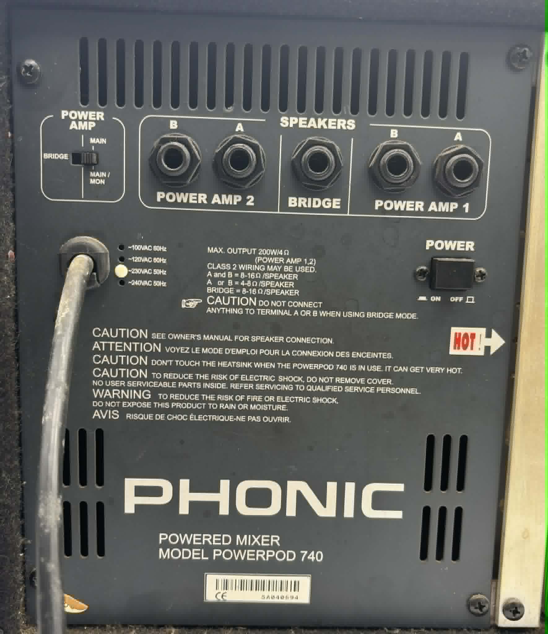 * COLLECTION ONLY* Phonic Powerpod 740 Plus 2X220W 7-Channel Powered Mixer And Effects - Image 4