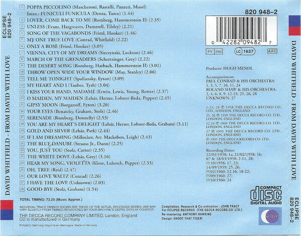 David Whitfield ‎– From David With Love - Image 2