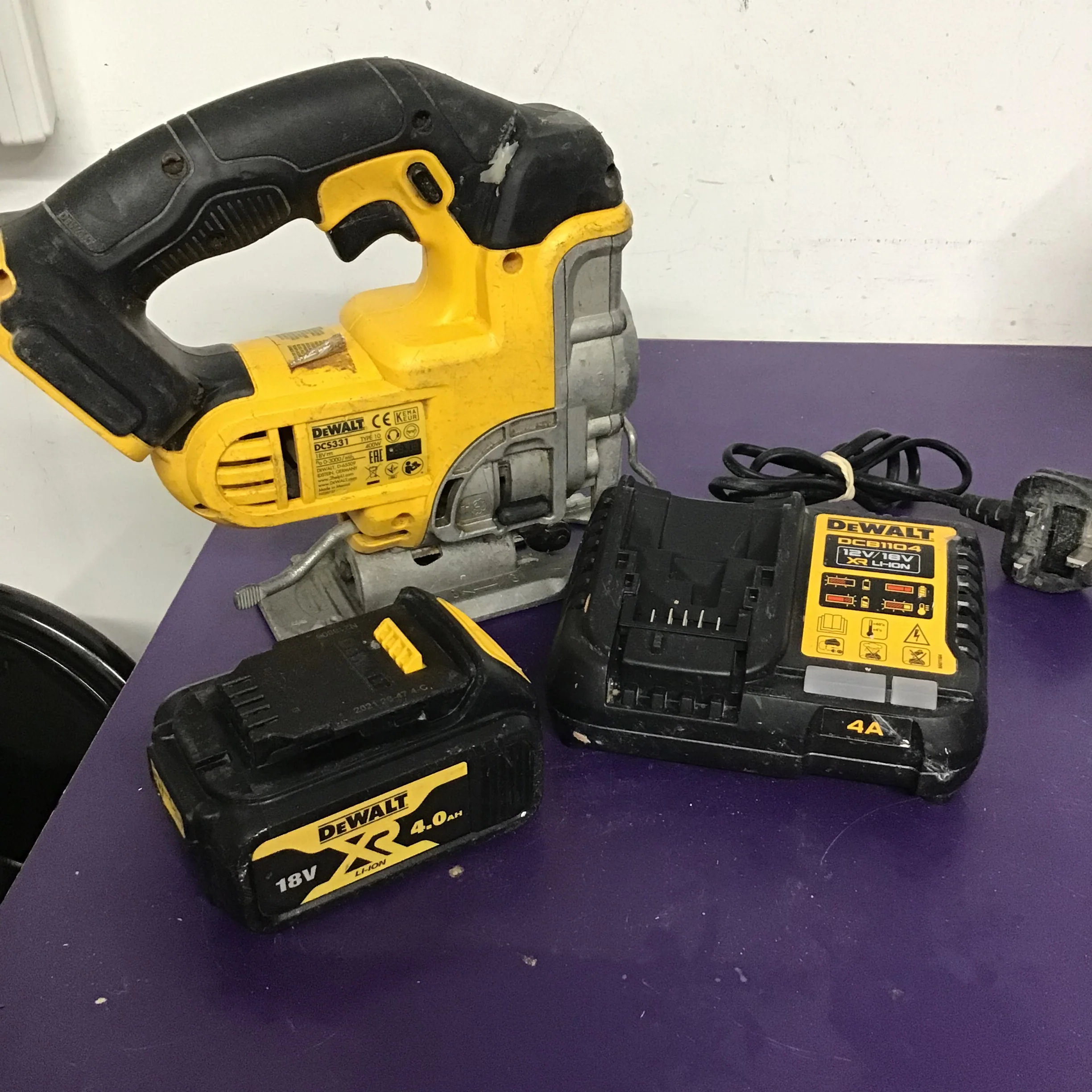 DeWalt DCS331 18V XR Pendulum Jigsaw with battery and charger.