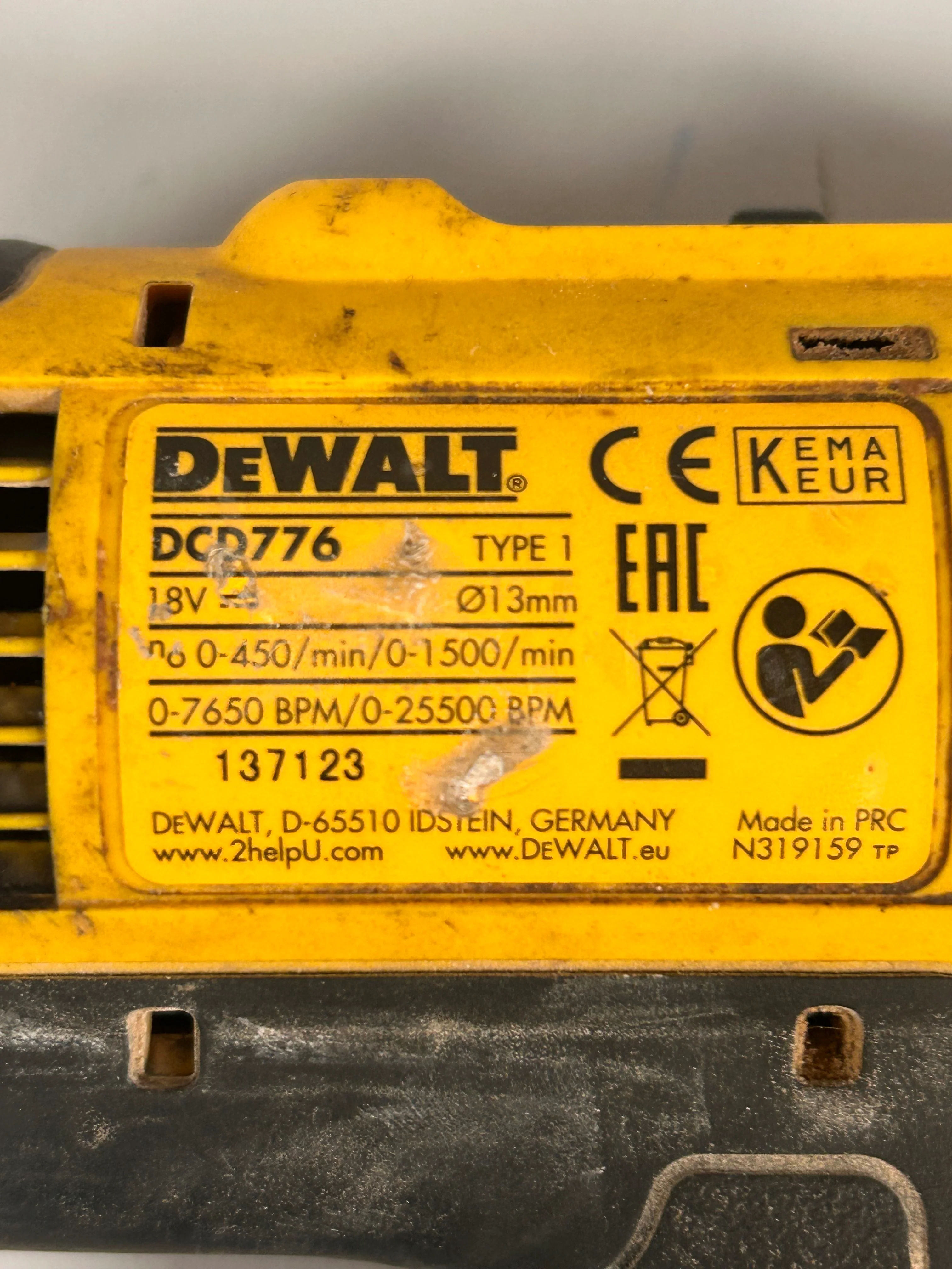 Dewalt Xr 18V Li-Ion Brushed Cordless Combi Drill