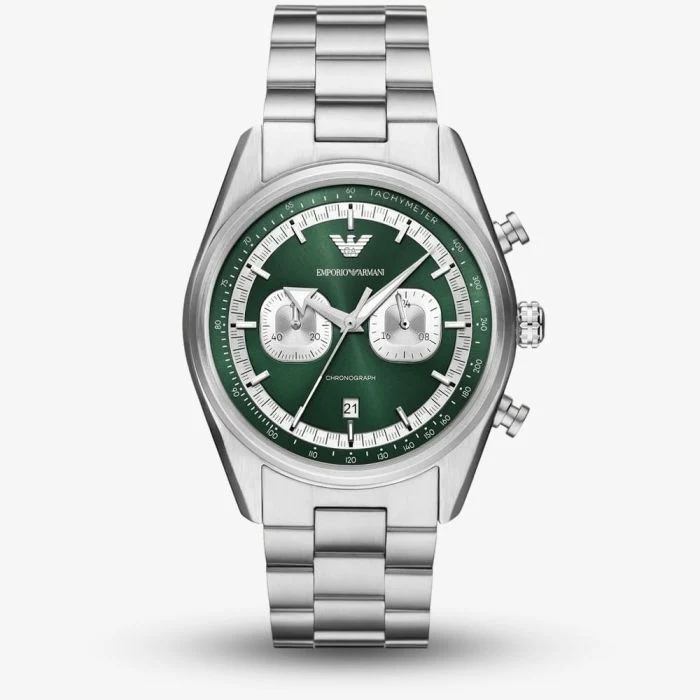 ** January Sale ** Emporio Armani Chronograph Green Dial Mens Watch MPN: AR11637