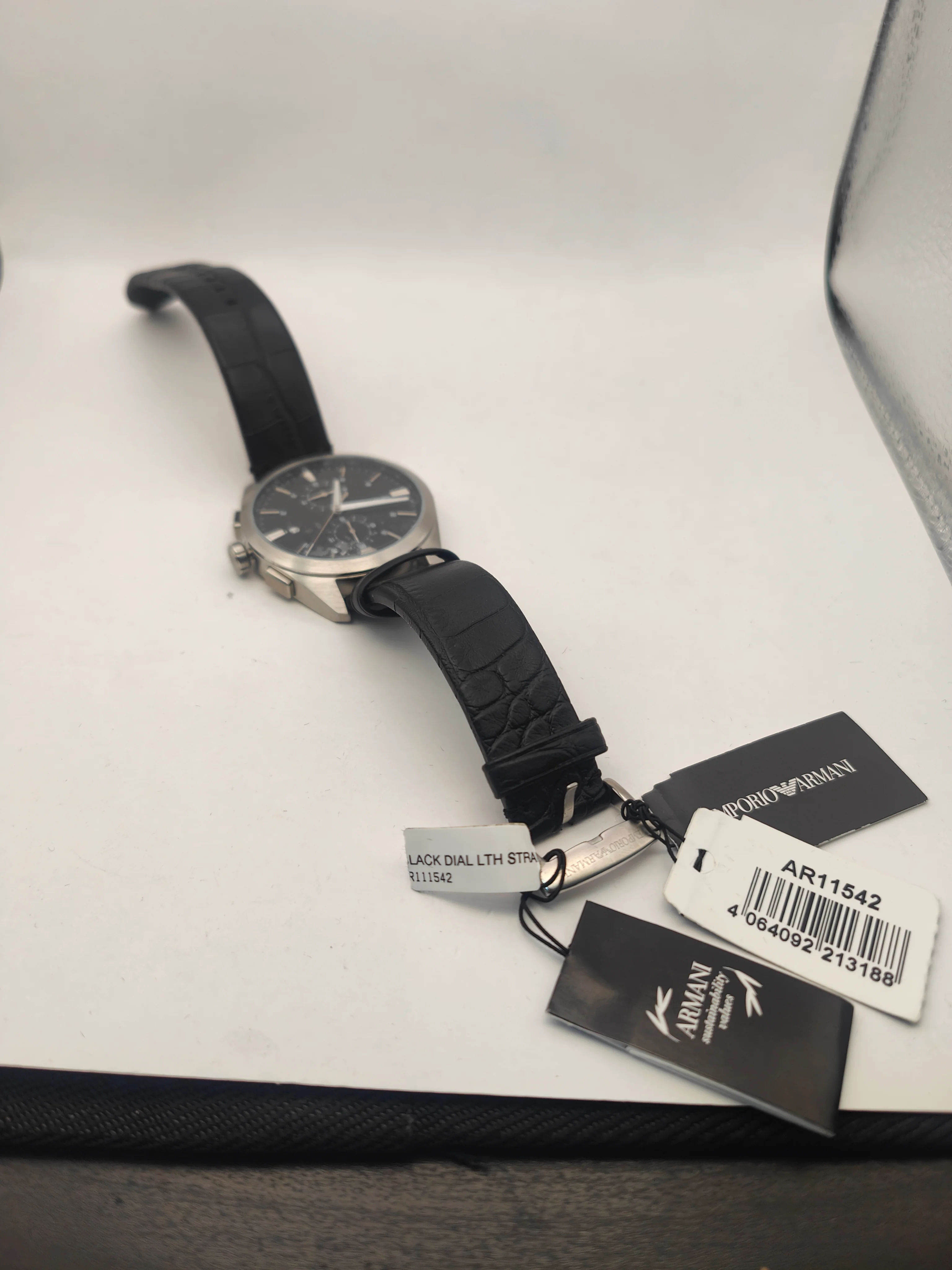Emporio Armani Mens Claudio Black Dial Watch - Image 4