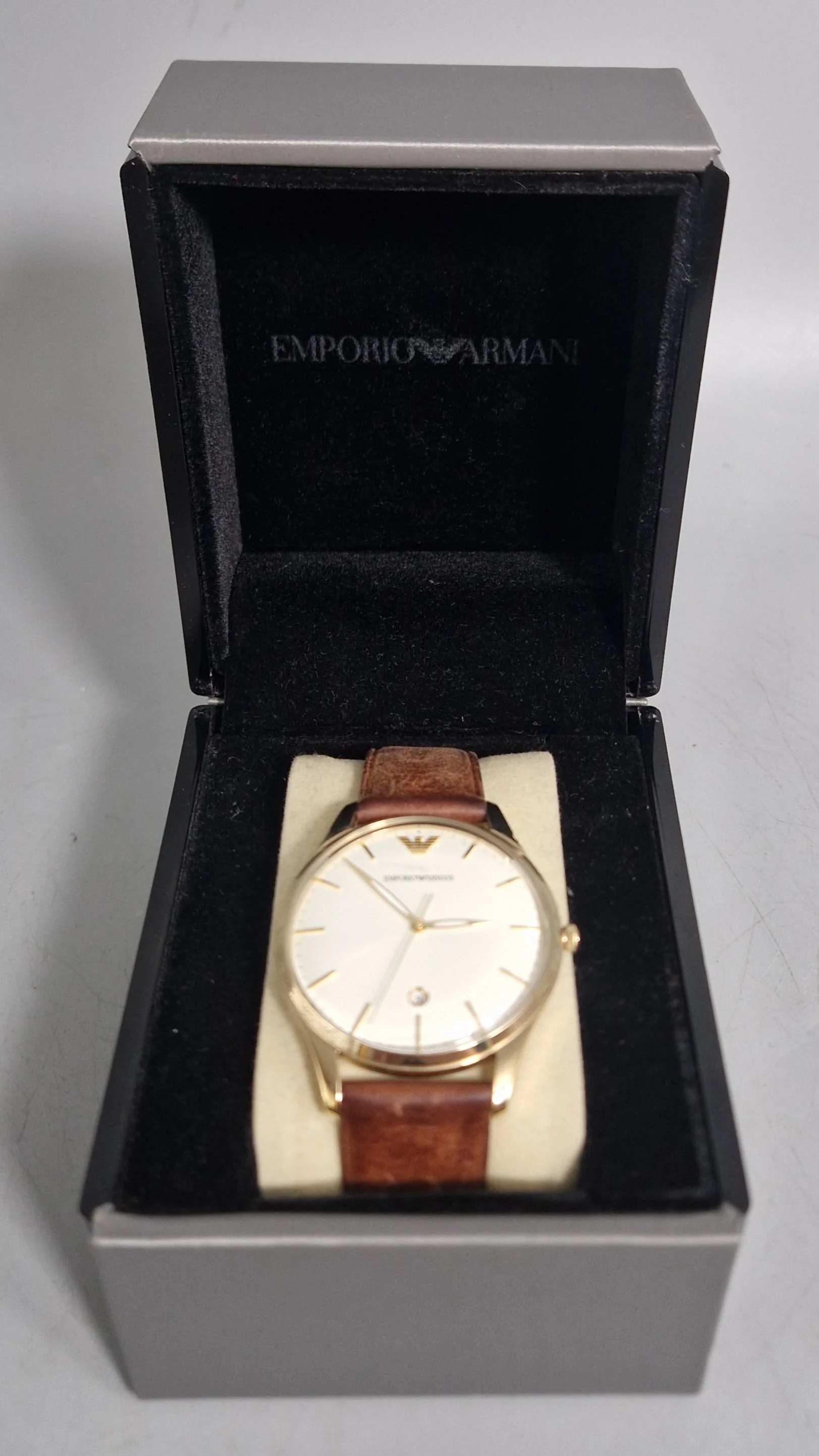 Emporio Armani Men's Three-Hand Date, Gold-Tone Stainless Steel Watch, AR11312