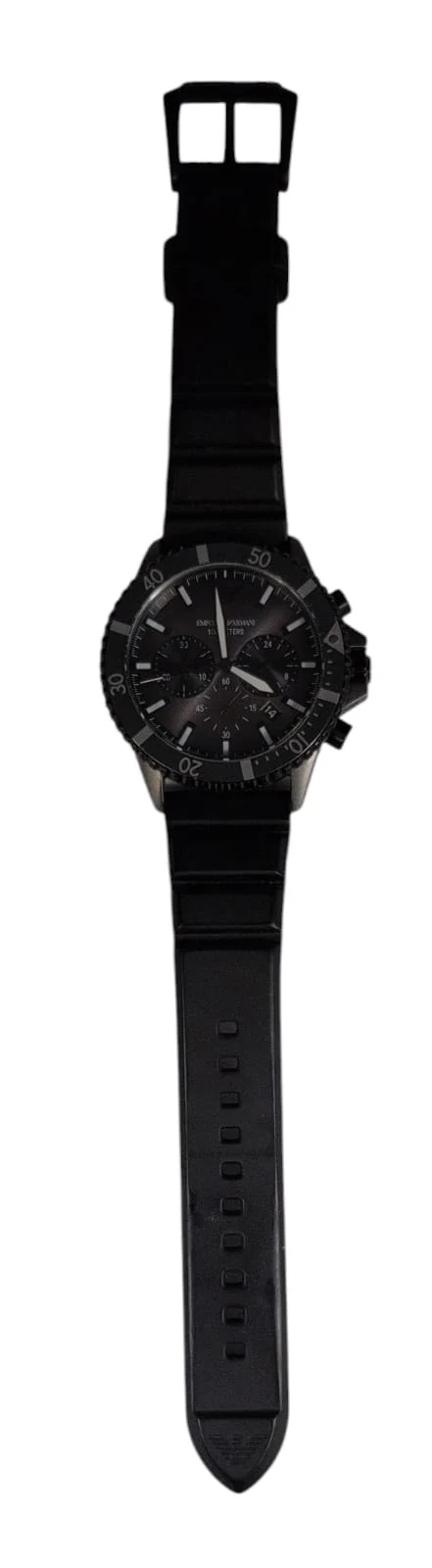 Emporio Armani Watch for Men, Quartz Chronograph Movement and 43mm Case Size with Silicone Strap - Image 2
