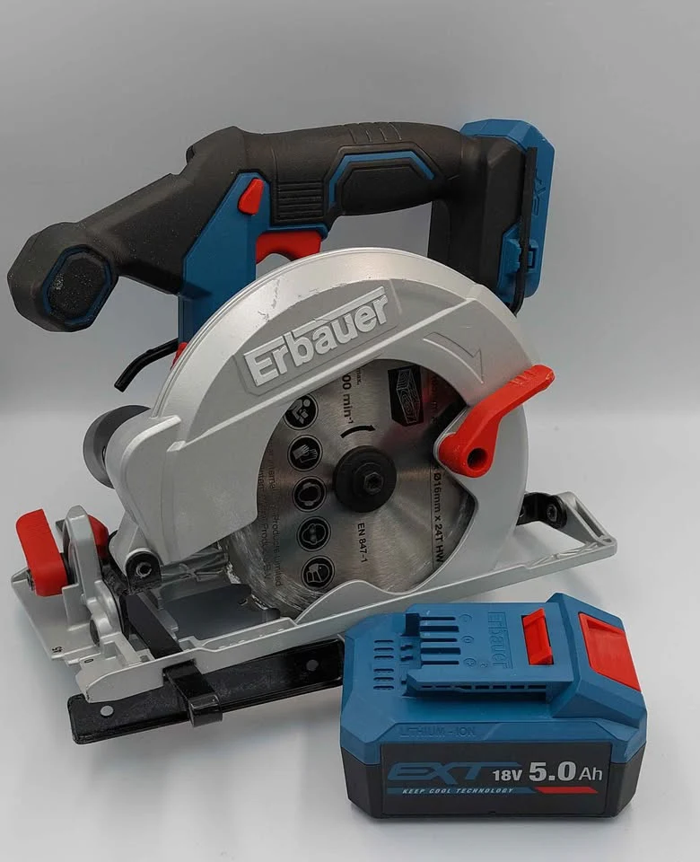 Erbauer ERI1085CSW 165mm 18V 1x5.0Ah Li-ION Ext Brushless Cordless Circular Saw - Image 4