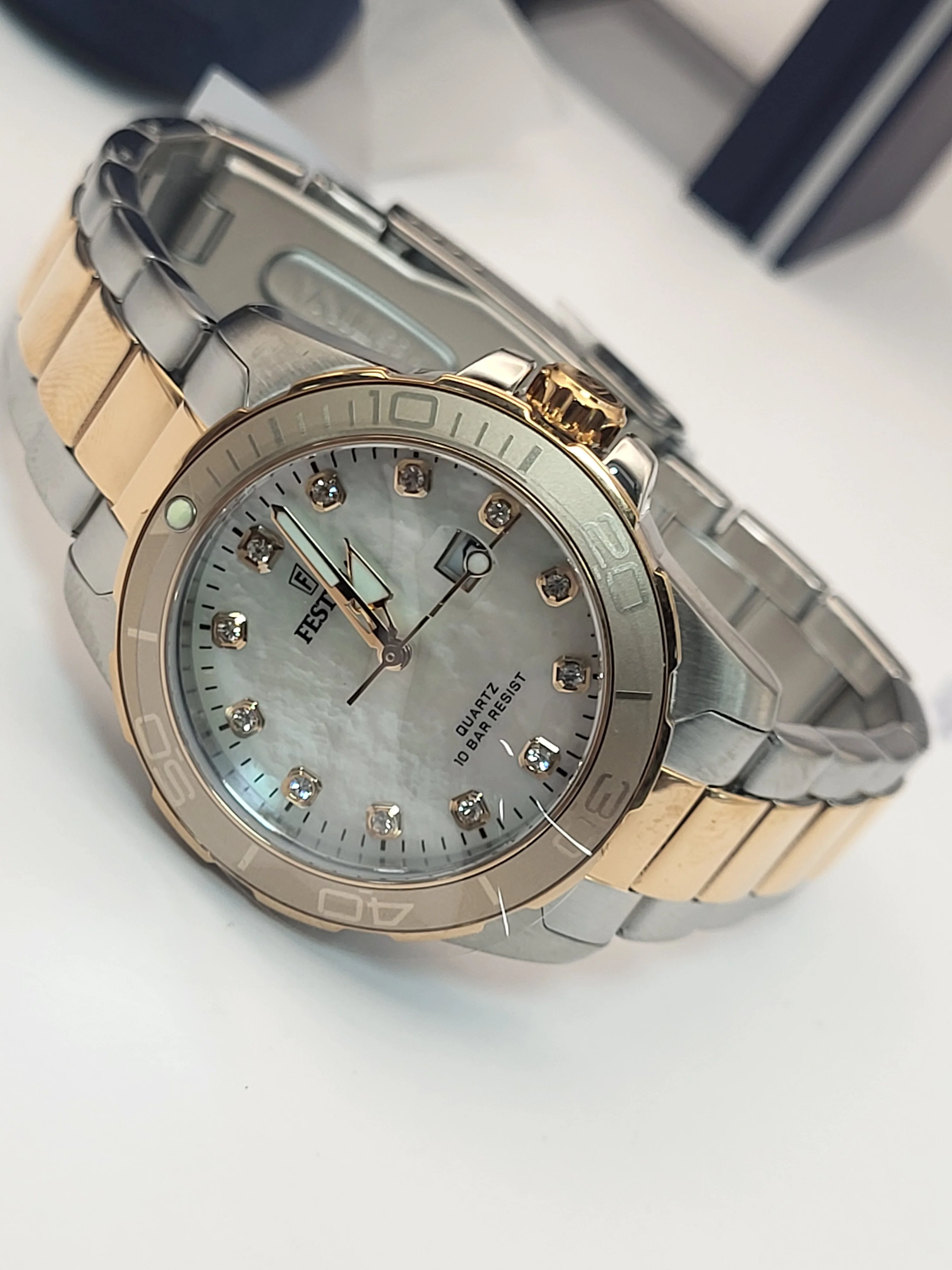 Festina F20505 Ladies "Boyfriend" Quartz Watch - With Date - Steel Bracelet - **BRAND NEW SEALED** - Image 3
