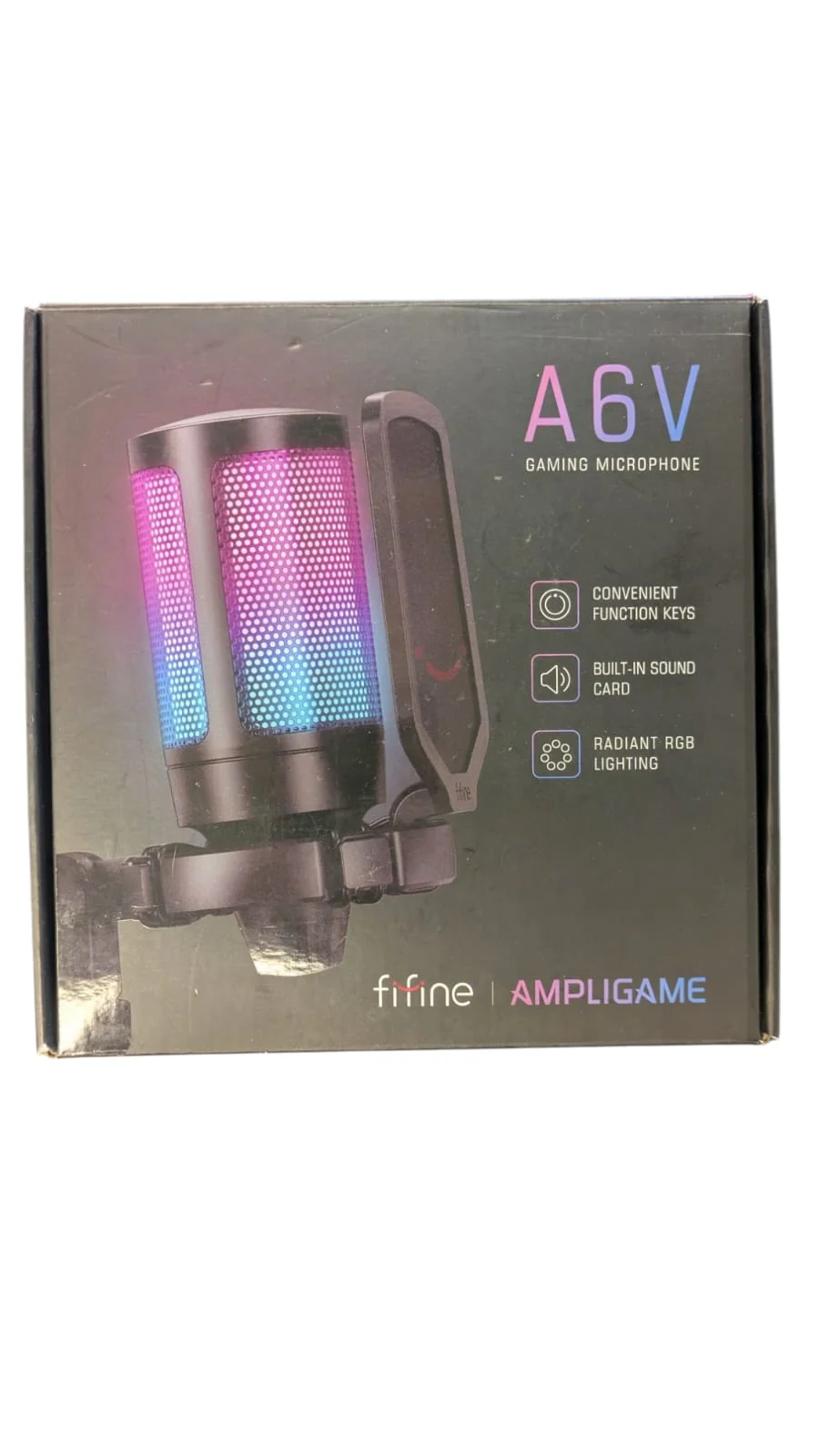 FIFINE Ampligame A6V USB Microphone with Volume Dial, Mute Button & RGB For Gaming On PC/Laptop/PS4/5 - Image 3