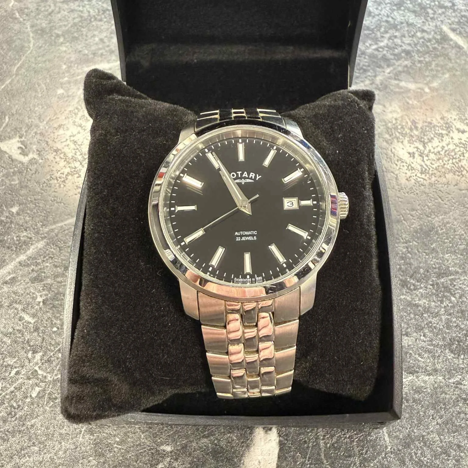 Rotary Men's Classic Automatic Stainless Watch GB02810/04 Mineral Glass