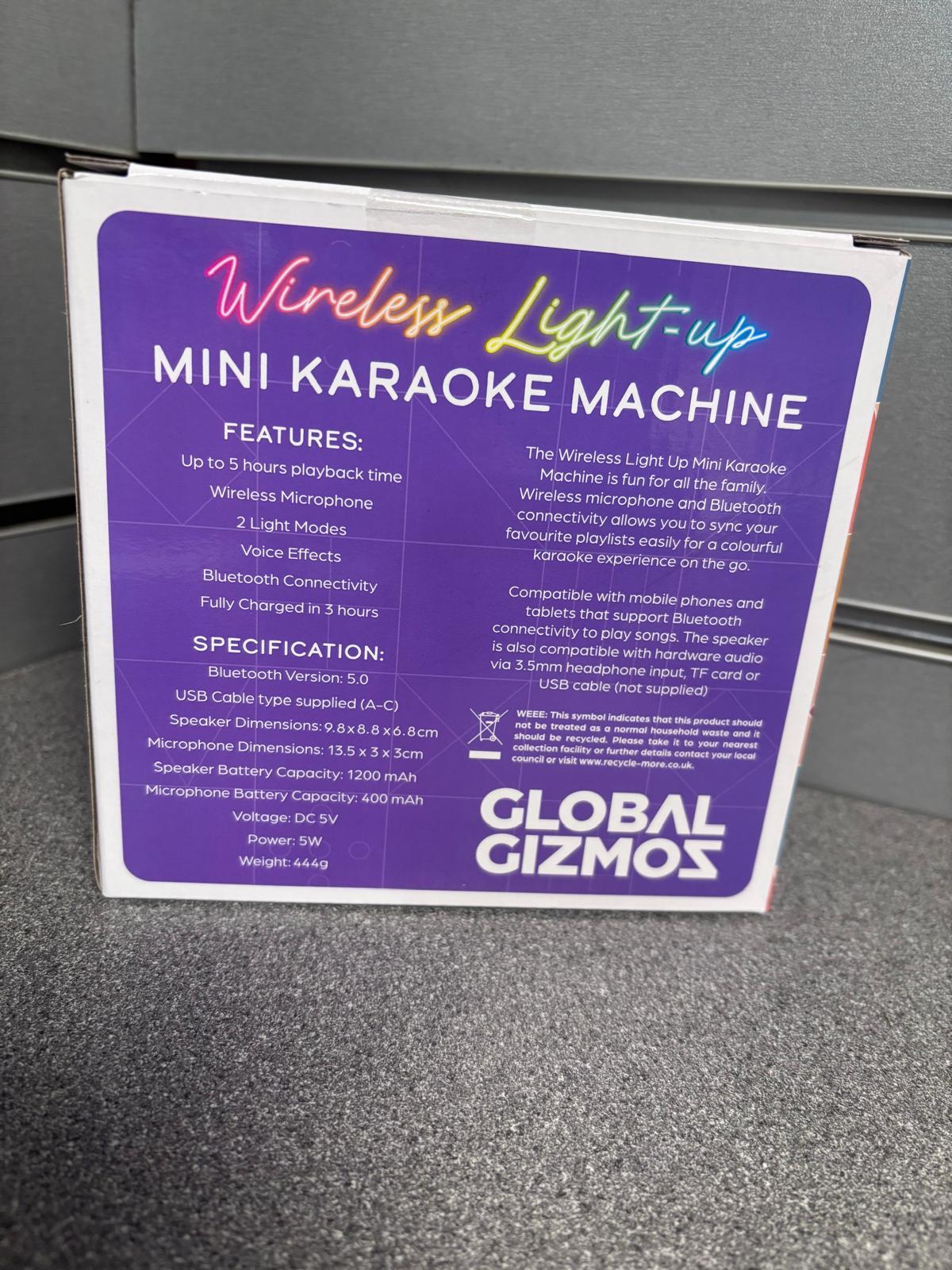 Global Gizmos Mini Wireless Karaoke Machine with Lights - Image 3