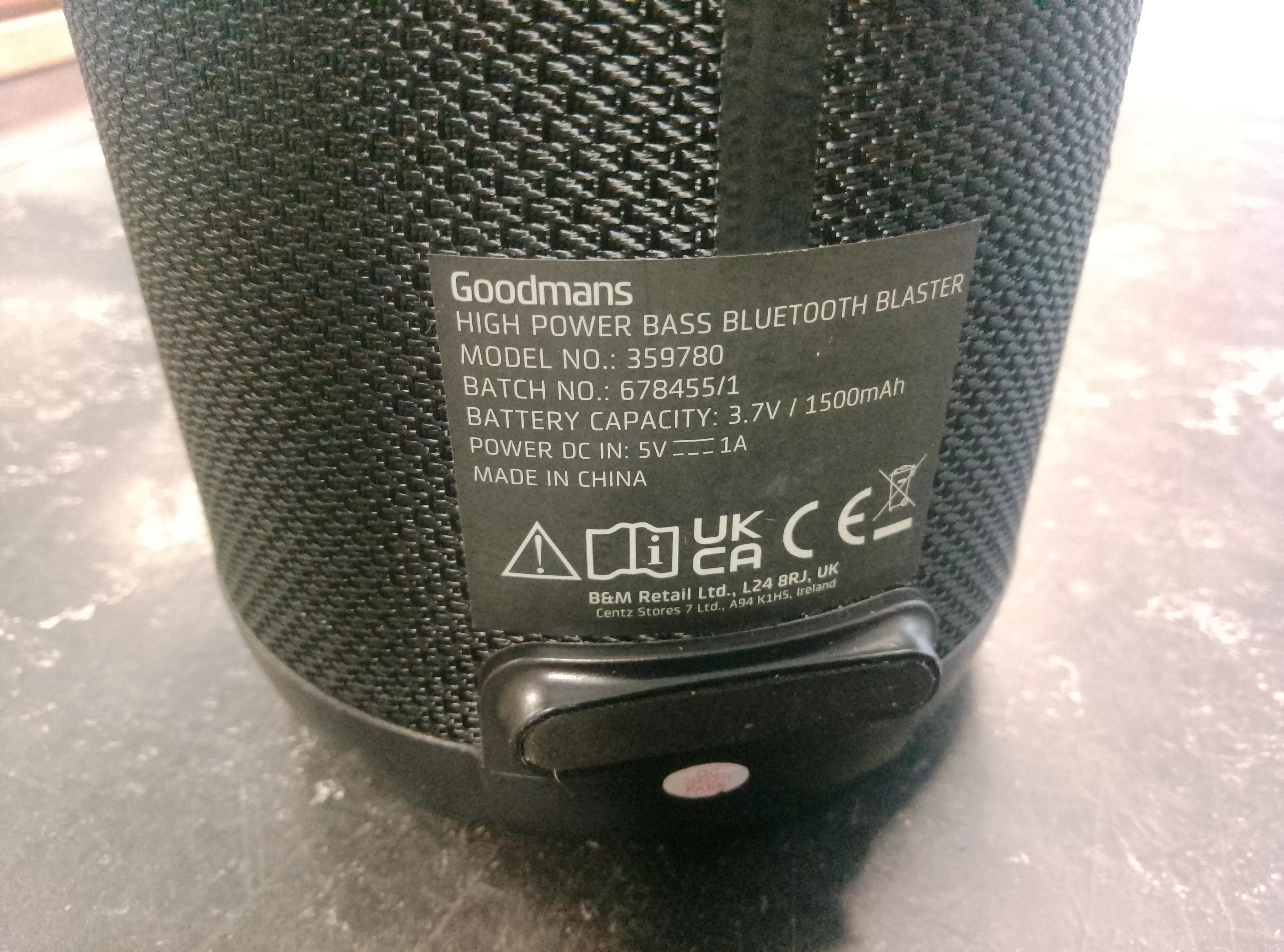 Goodmans 359780 Portable Bluetooth Speaker, C - Image 2