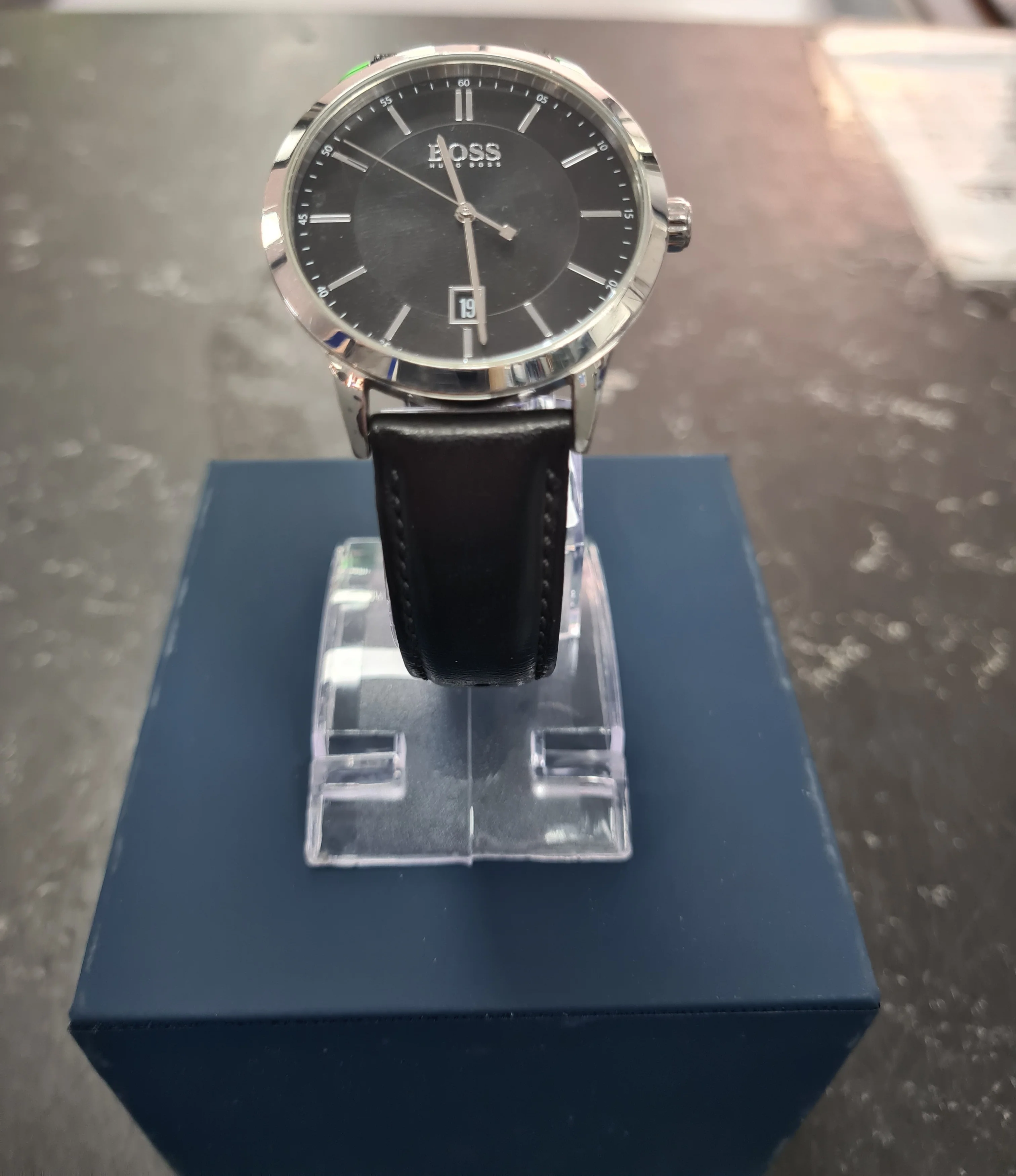 Hugo Boss Black Leather Principle men's Dress Watch With Black Dial And Quartz Movement - Image 2