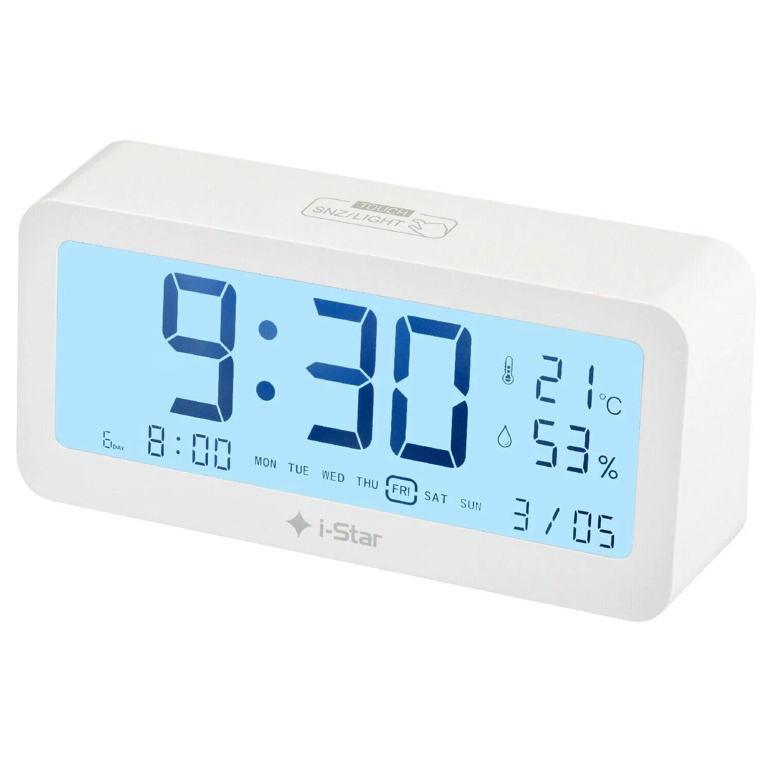 i-Star Portable Alarm Clock with Temperature and Humidity