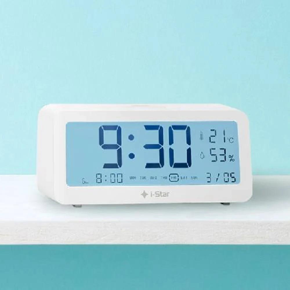i-Star Portable Alarm Clock with Temperature and Humidity - Image 2