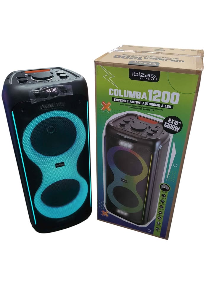 Ibiza Sound Comuba1200 Active Bluetooth PA Speaker (2x 10") 1200W - BT, USB, SD **BRAND NEW**