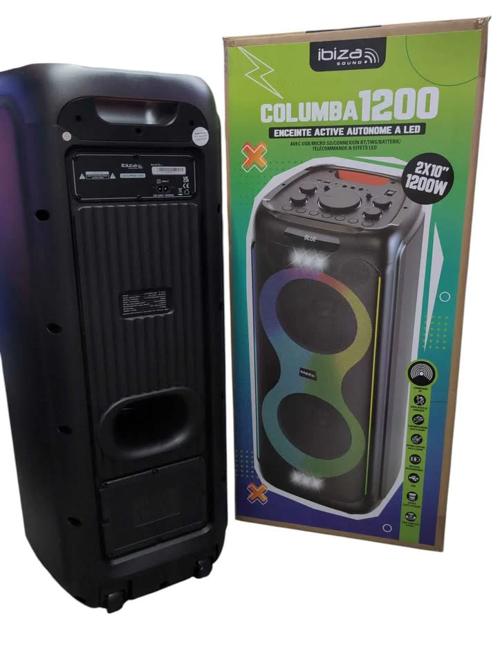 Ibiza Sound Comuba1200 Active Bluetooth PA Speaker (2x 10") 1200W - BT, USB, SD **BRAND NEW** - Image 4