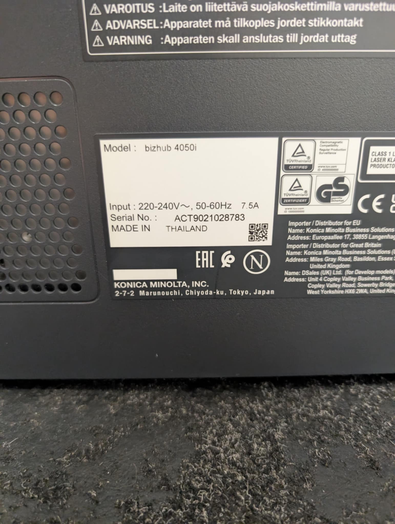 Konica Minolta Bizhub 4050i Printer