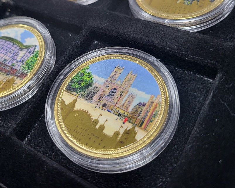 Landmarks of London Coin Collection (12 Coins) Gold Plated Base Metal - Image 2