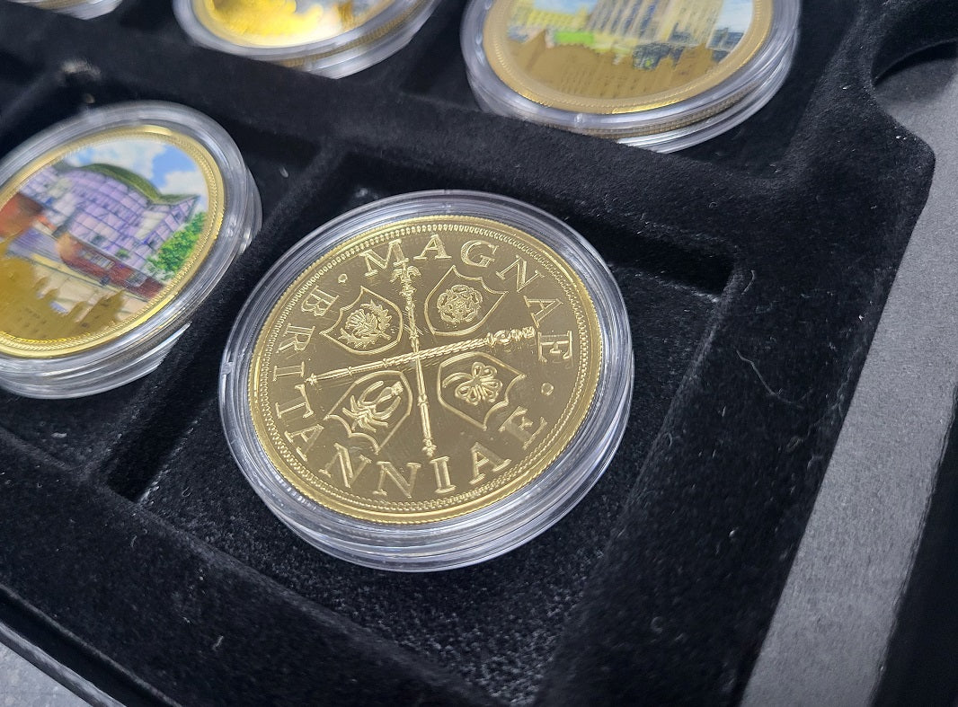 Landmarks of London Coin Collection (12 Coins) Gold Plated Base Metal - Image 3