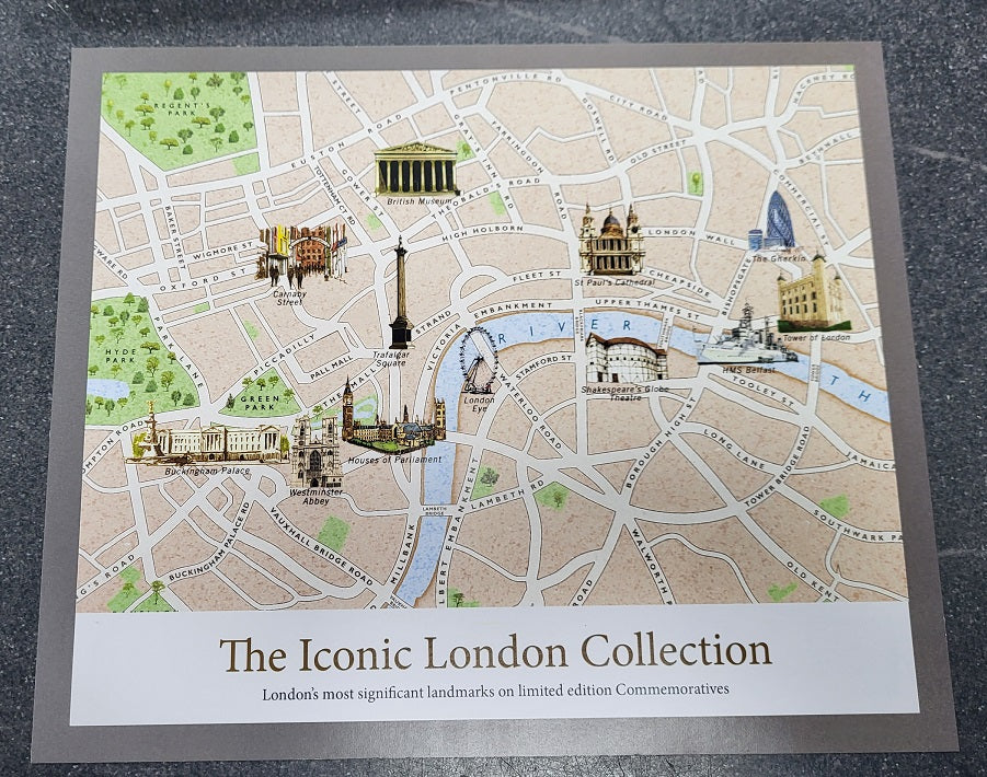 Landmarks of London Coin Collection (12 Coins) Gold Plated Base Metal - Image 4