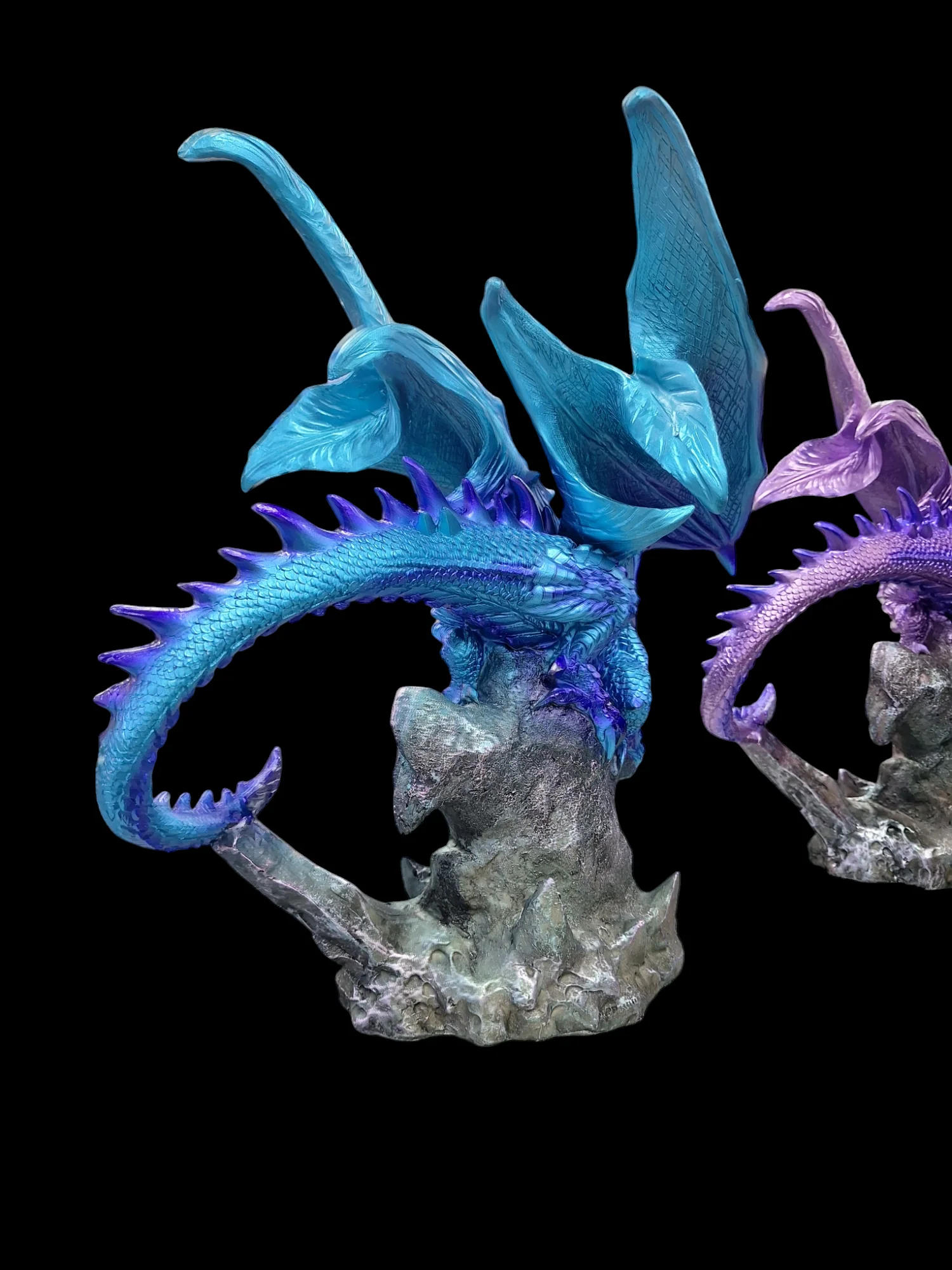 Large Blue Dragon On Gemstone Die-Cast Ornament - Brand New - Image 3