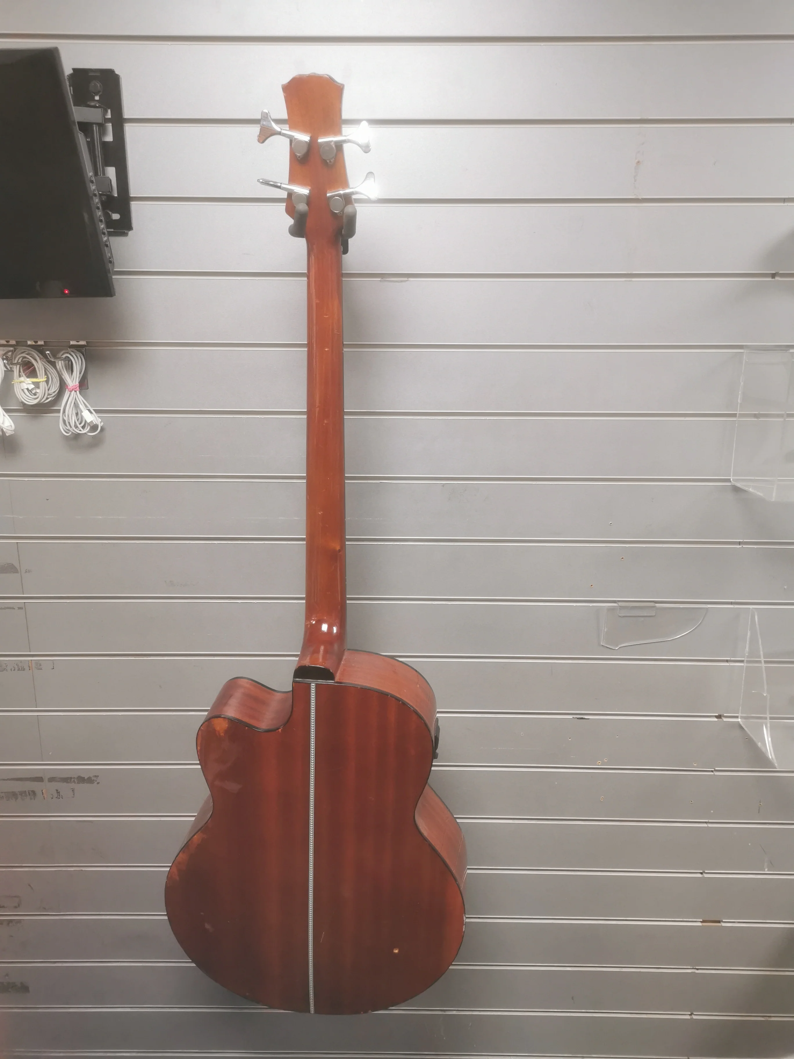Lindo FMB-010 4 String Acoustic Bass - Natural Finish - dints in back of neck and loose wire inside - Image 2