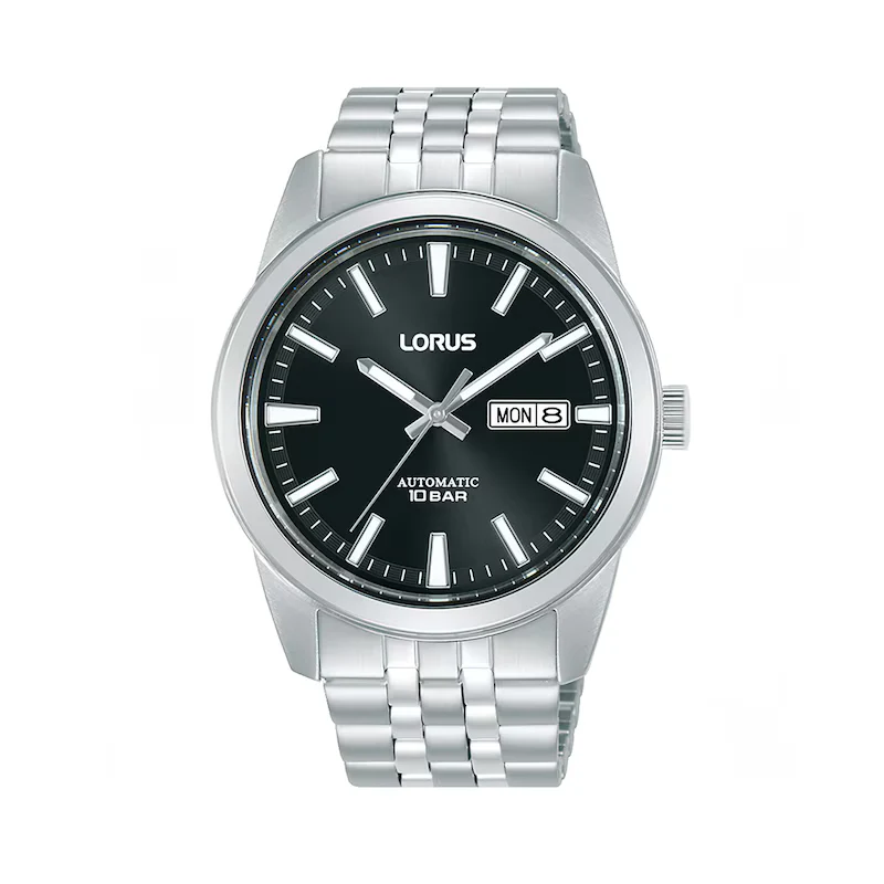 Lorus Automatic Men's 42mm Black Dial Stainless Steel Bracelet Watch