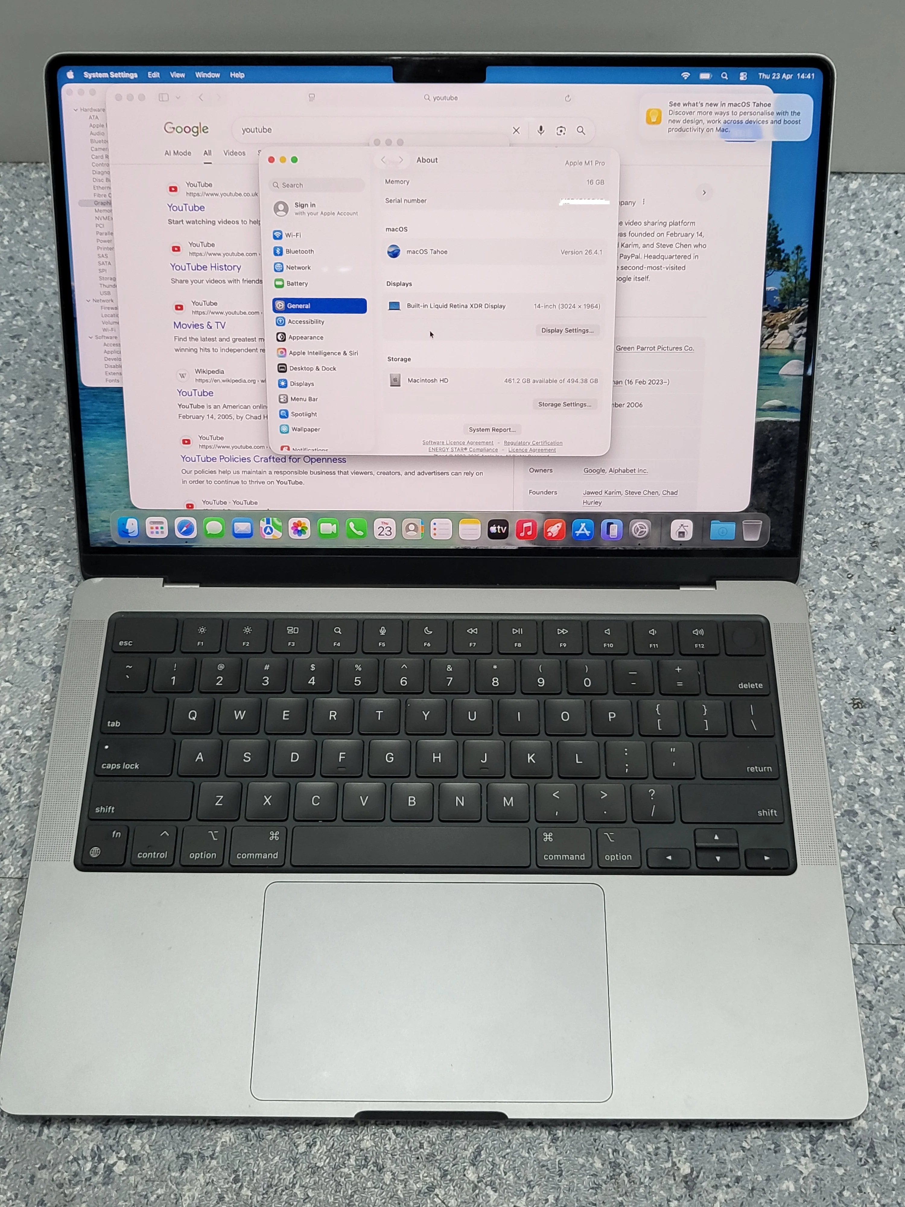 MacBook Pro 18,3/M1 Pro (8-CPU 14-GPU)/16GB Ram/512GB SSD/14"/SG/B - Image 2