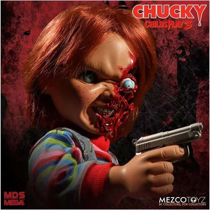 Mezco Child's Play 3 Designer Series Talking Pizza Face Chucky - Image 3
