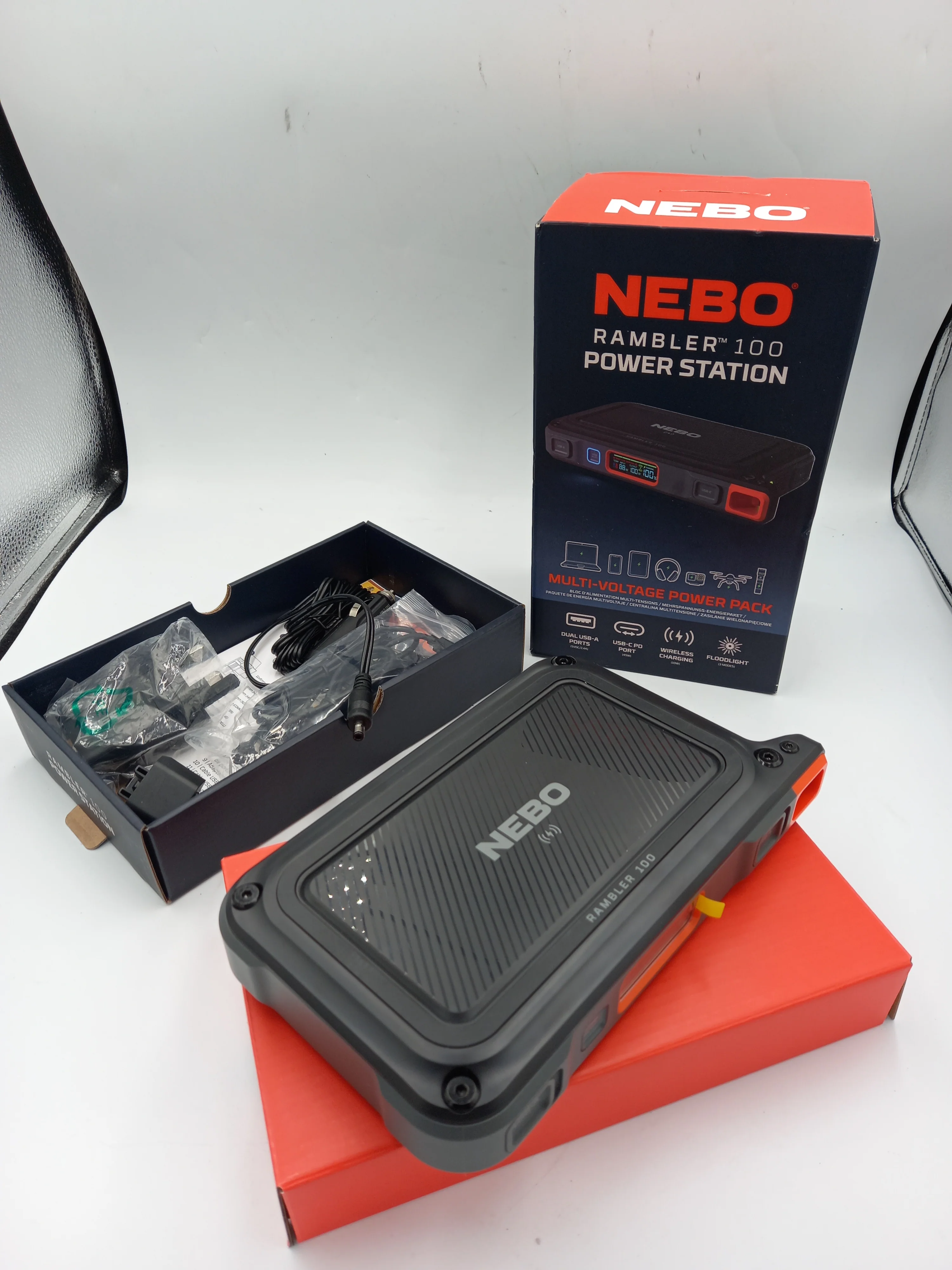 NEBO Rambler 100 Portable Power Bank Power Station 26,000 Ah Li-Ion  (OPENED IN STORE) - Image 2