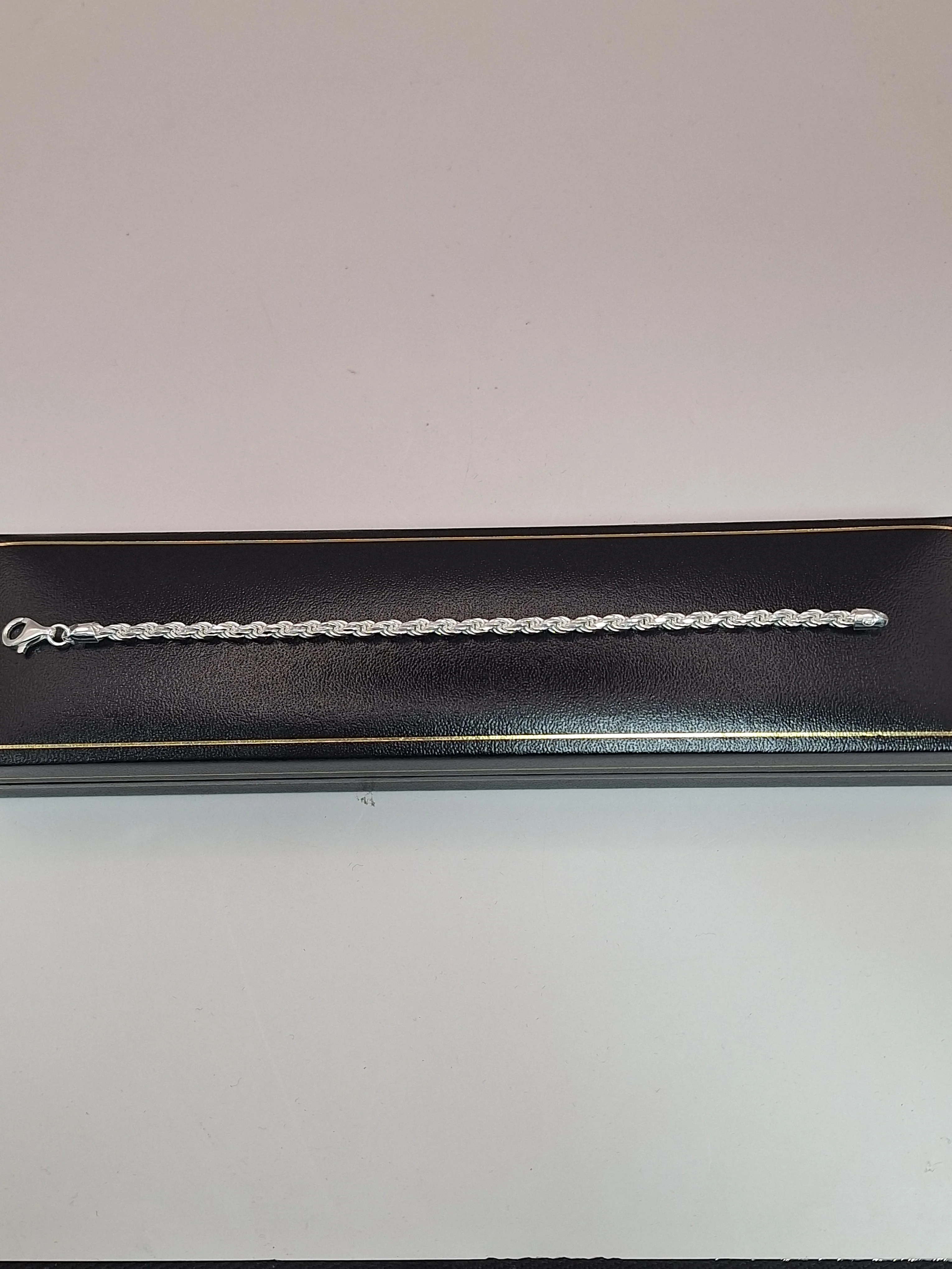 new other silver rope bracelet ,925, weight 9.2g, lenght 7.5g. - Image 2