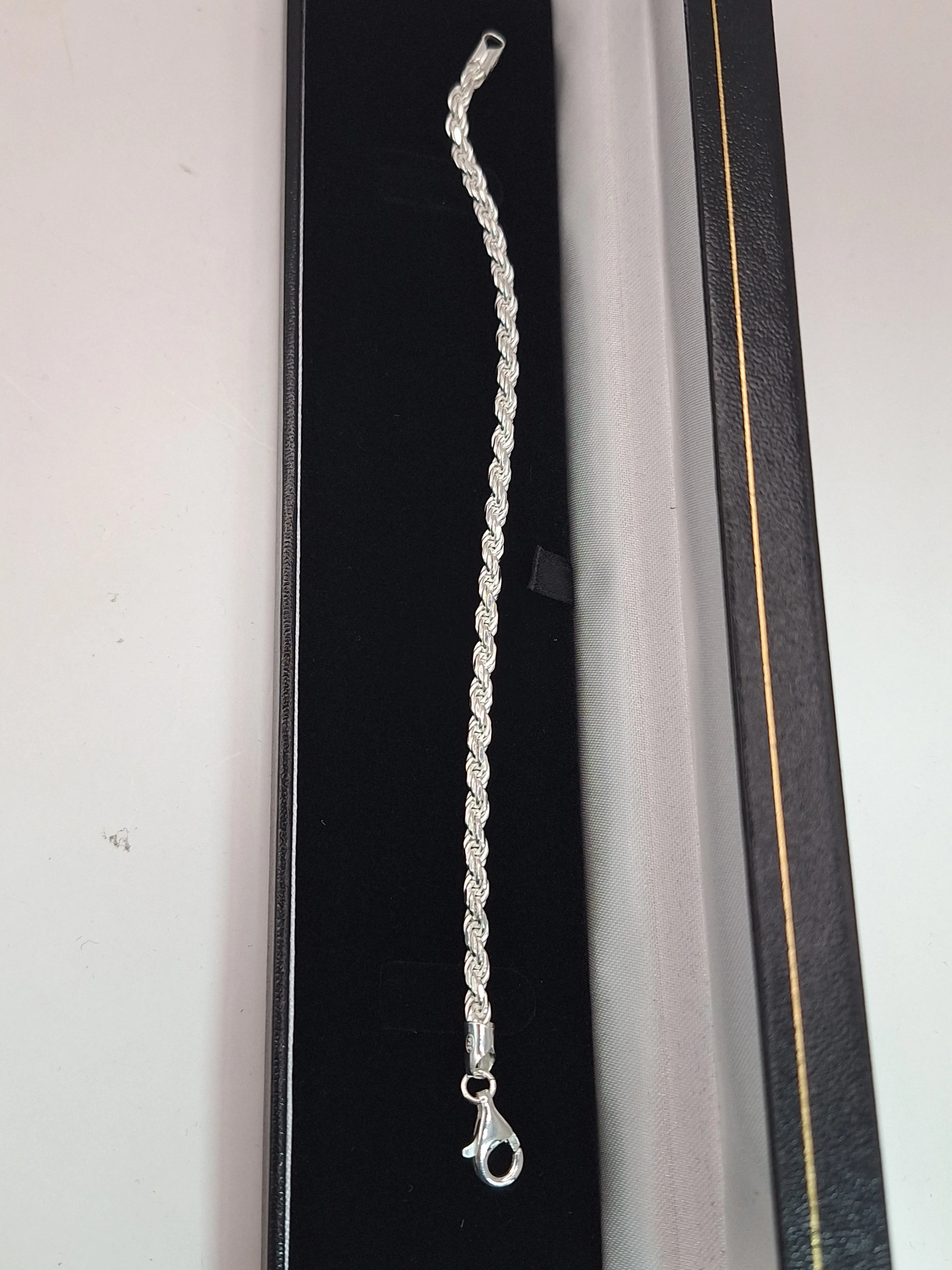 new other silver rope bracelet ,925, weight 9.2g, lenght 7.5g. - Image 4