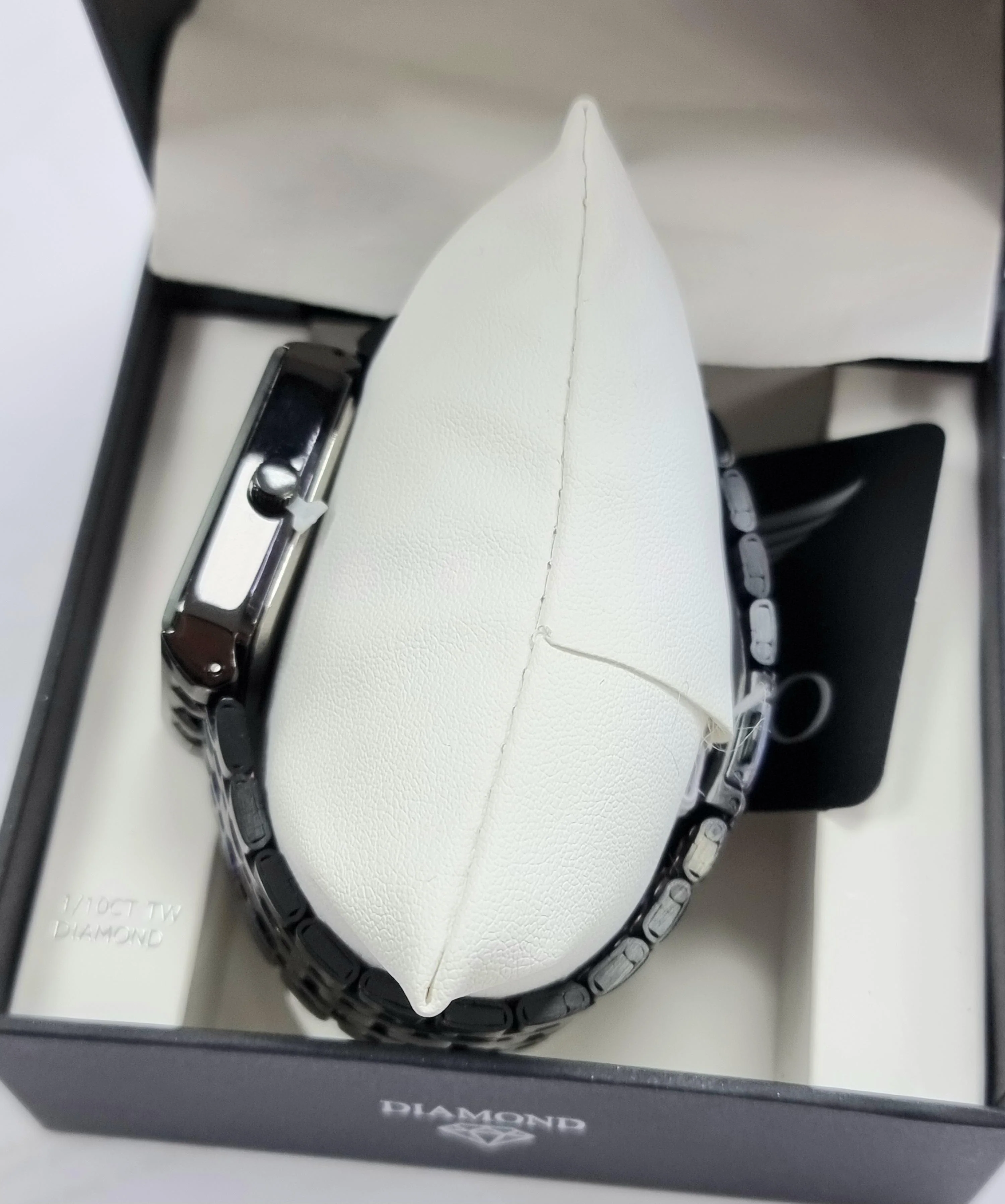 NIB Gianello Mens / Unisex Diamond Watch Carat 1/10 Gunmetal Strap & Face - Image 3