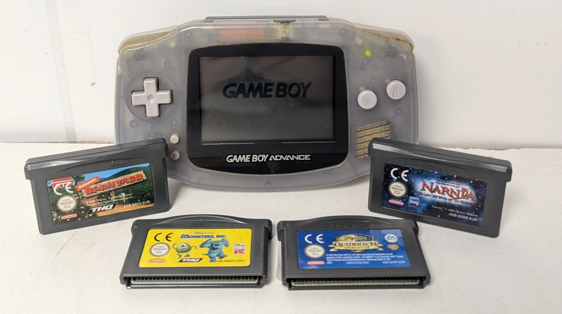 Nintendo Game Boy Advance Console, Glacier & 5 Unboxed Games - Image 2