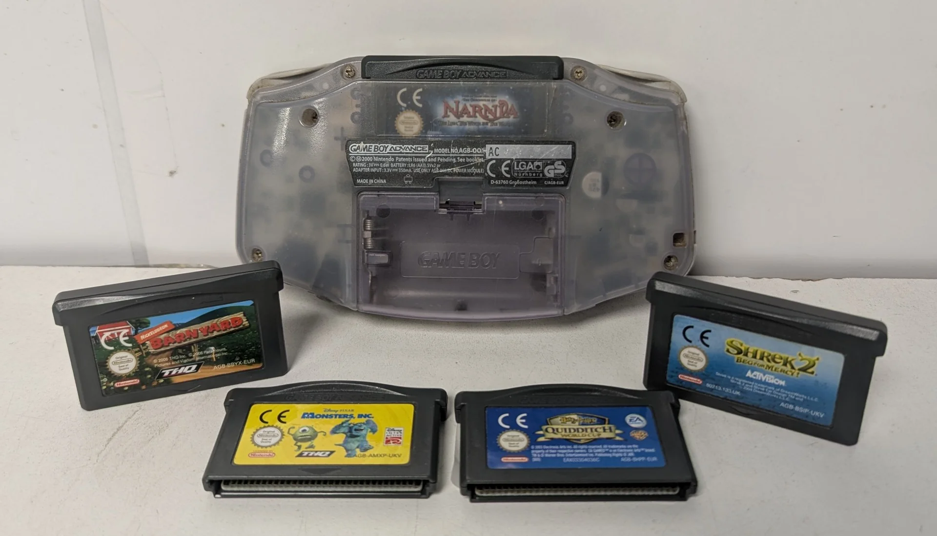 Nintendo Game Boy Advance Console, Glacier & 5 Unboxed Games - Image 4