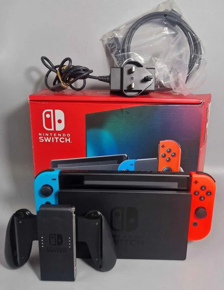 Nintendo Switch Console, 32GB + Neon Red/Blue Joy-Con, Boxed - Image 4