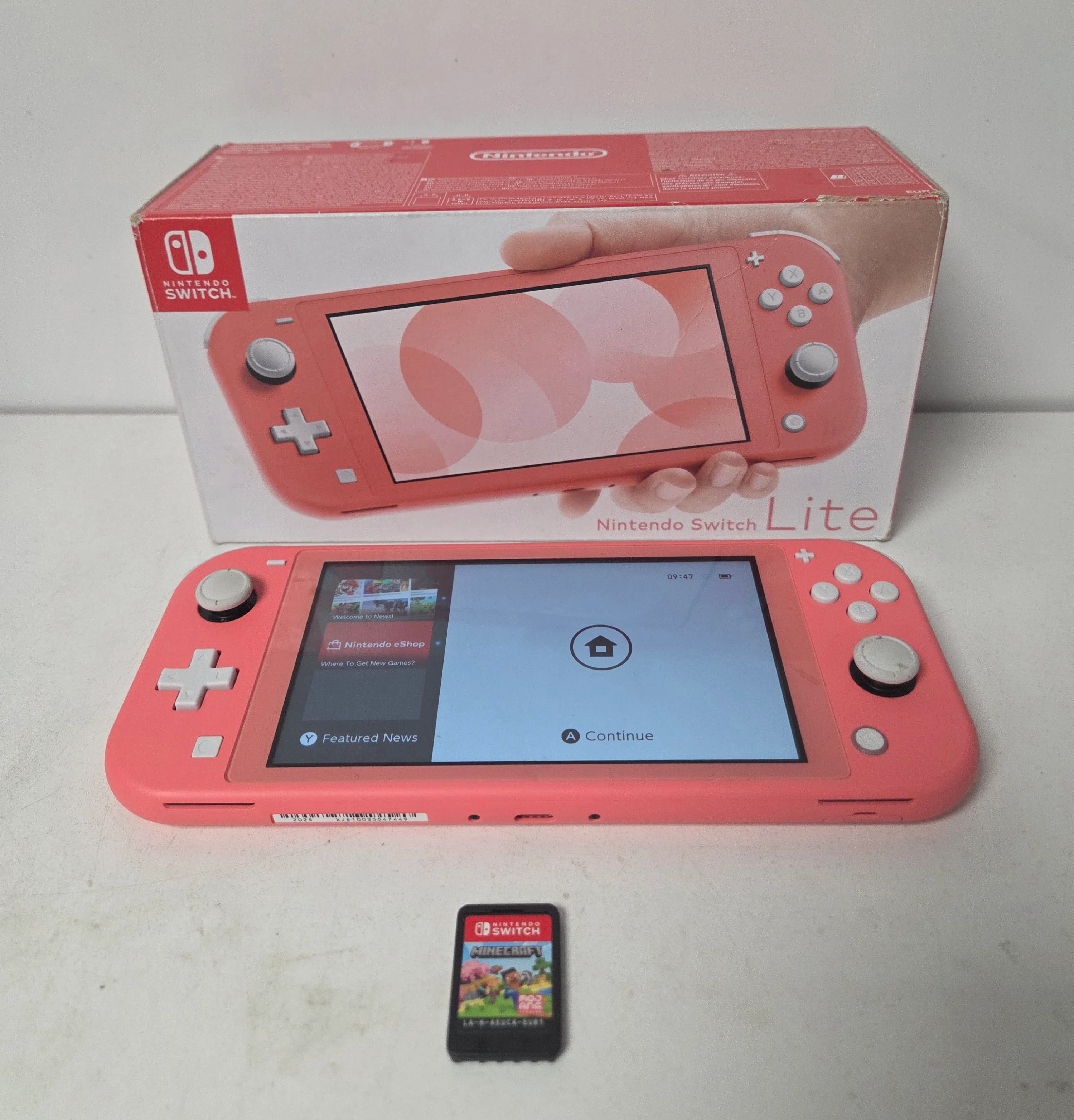 Nintendo Switch Lite Coral Pink Console & Unboxed Minecraft Game - Image 2