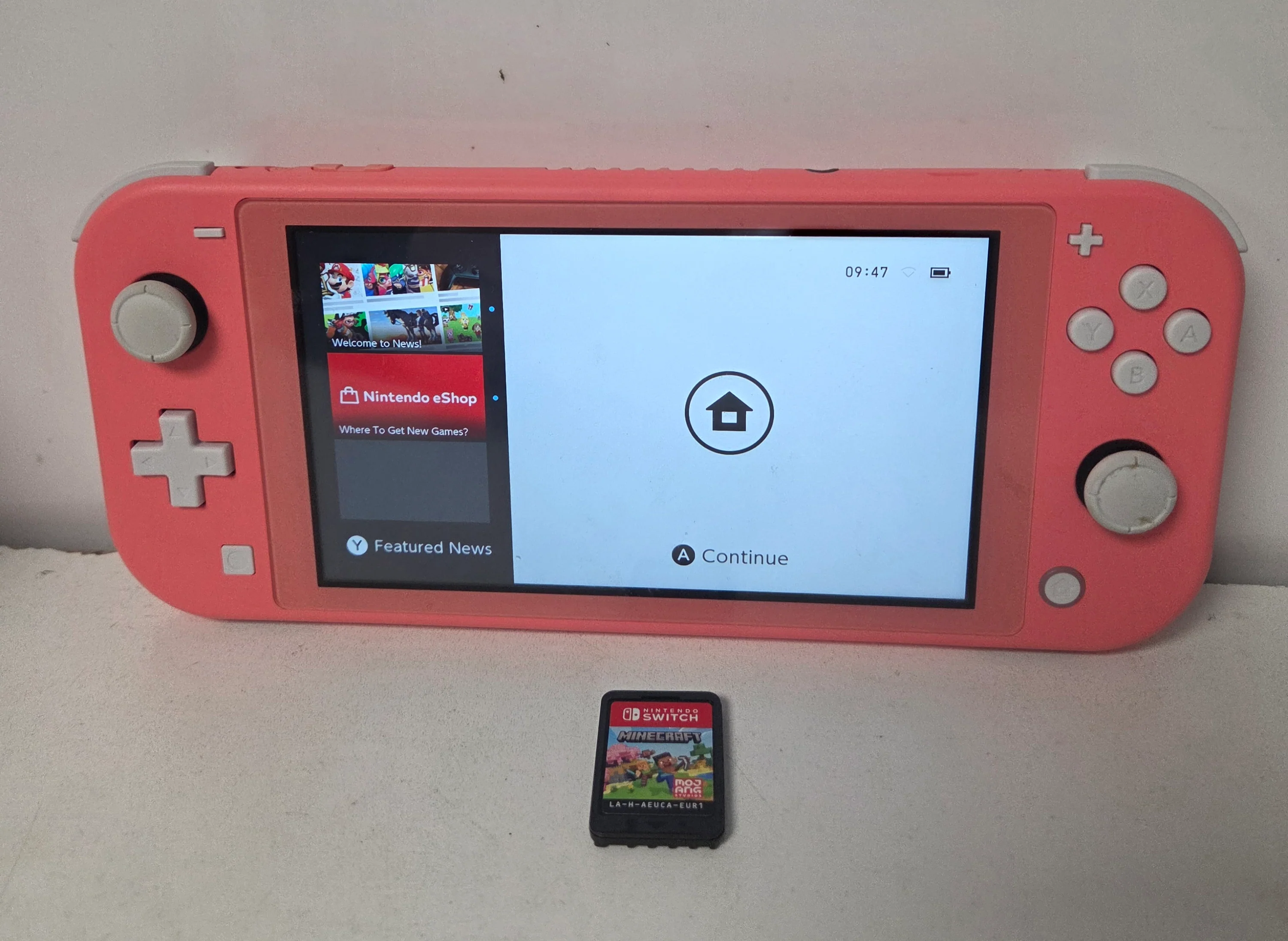 Nintendo Switch Lite Coral Pink Console & Unboxed Minecraft Game - Image 4