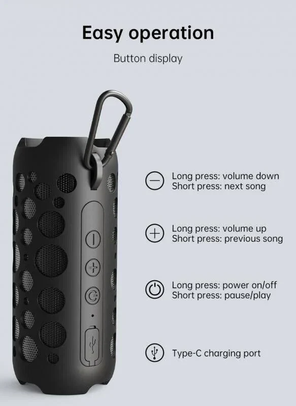 Outdoor Wireless Speaker With Earbuds - Black - Image 5