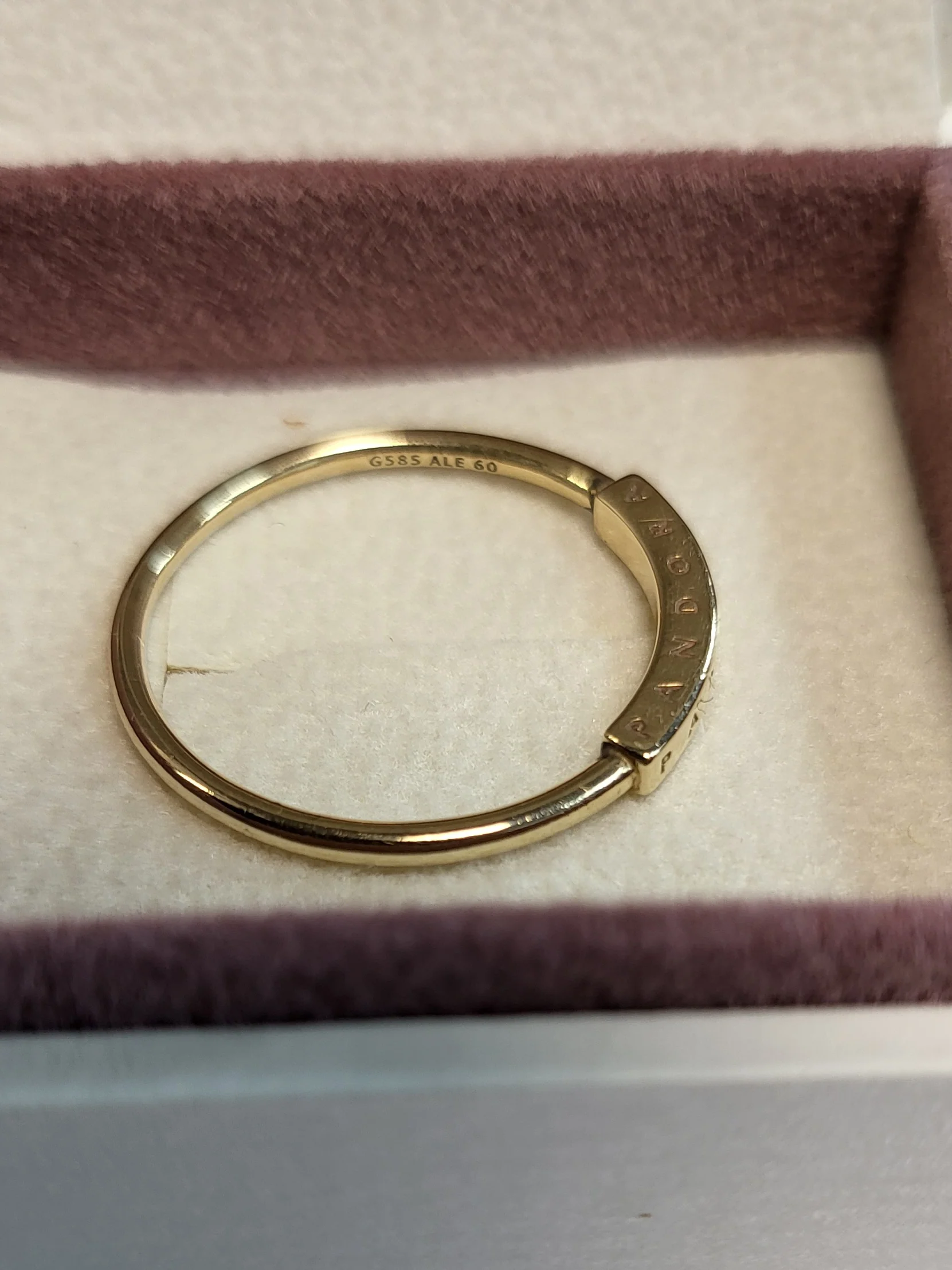Pandora 14k Gold Signature I-D Ring - Size 60 (S) - Image 2