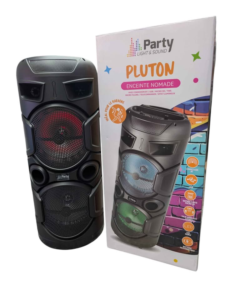 Party PLUTON Stand-Alone Party Speaker 2 x 8" – 300W With Bluetooth, Remote Control & Microphone