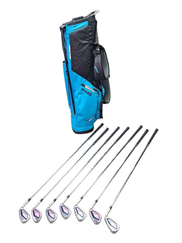 **DEAL** Ping G440 Irons / 5-9 + W&U / Black Dot / Stiff Flex Ping AWT 3.0 Shafts With PING Hoofer Lite Bag