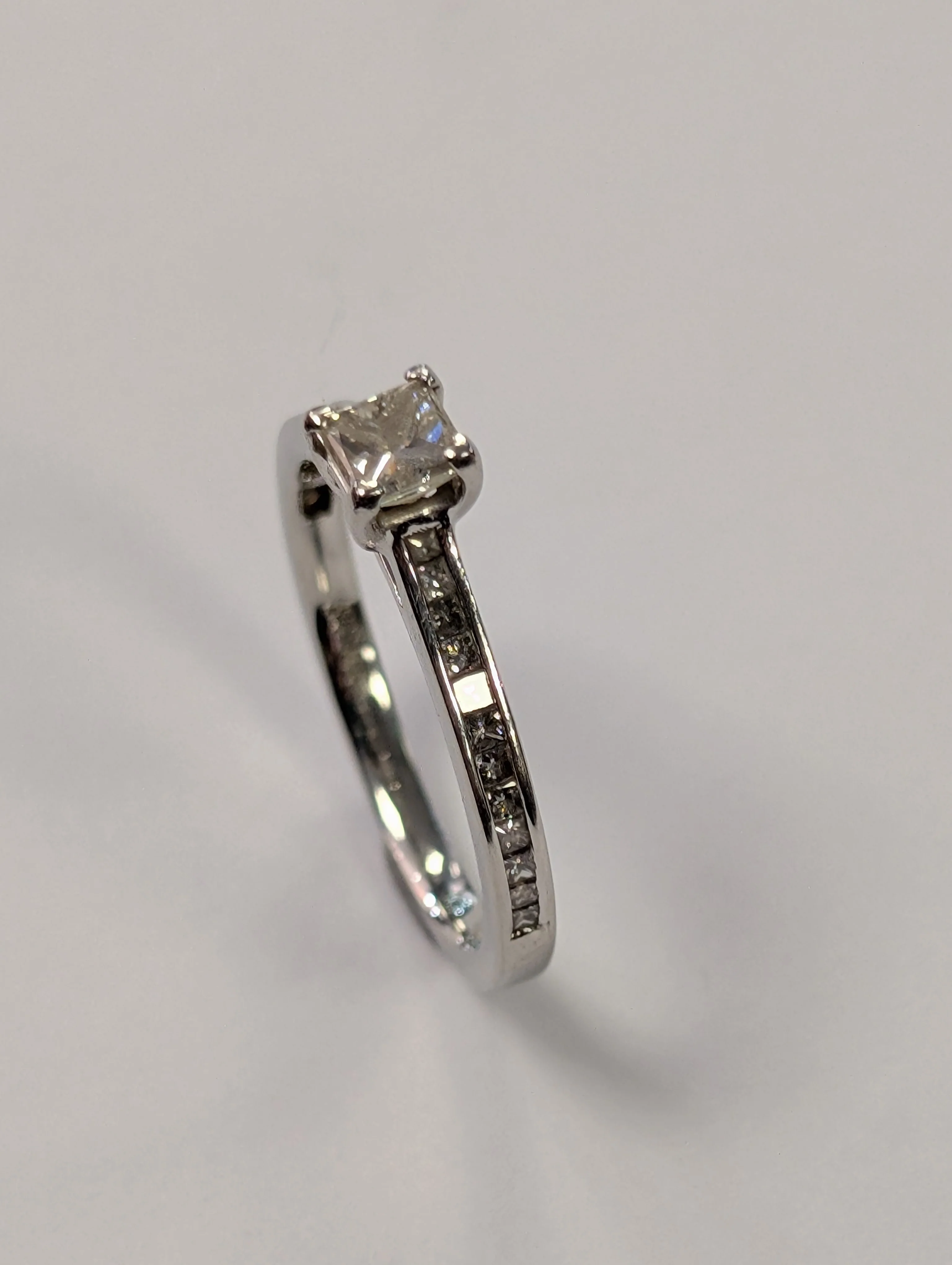 Platinum Square  Diamond Ring - Image 2