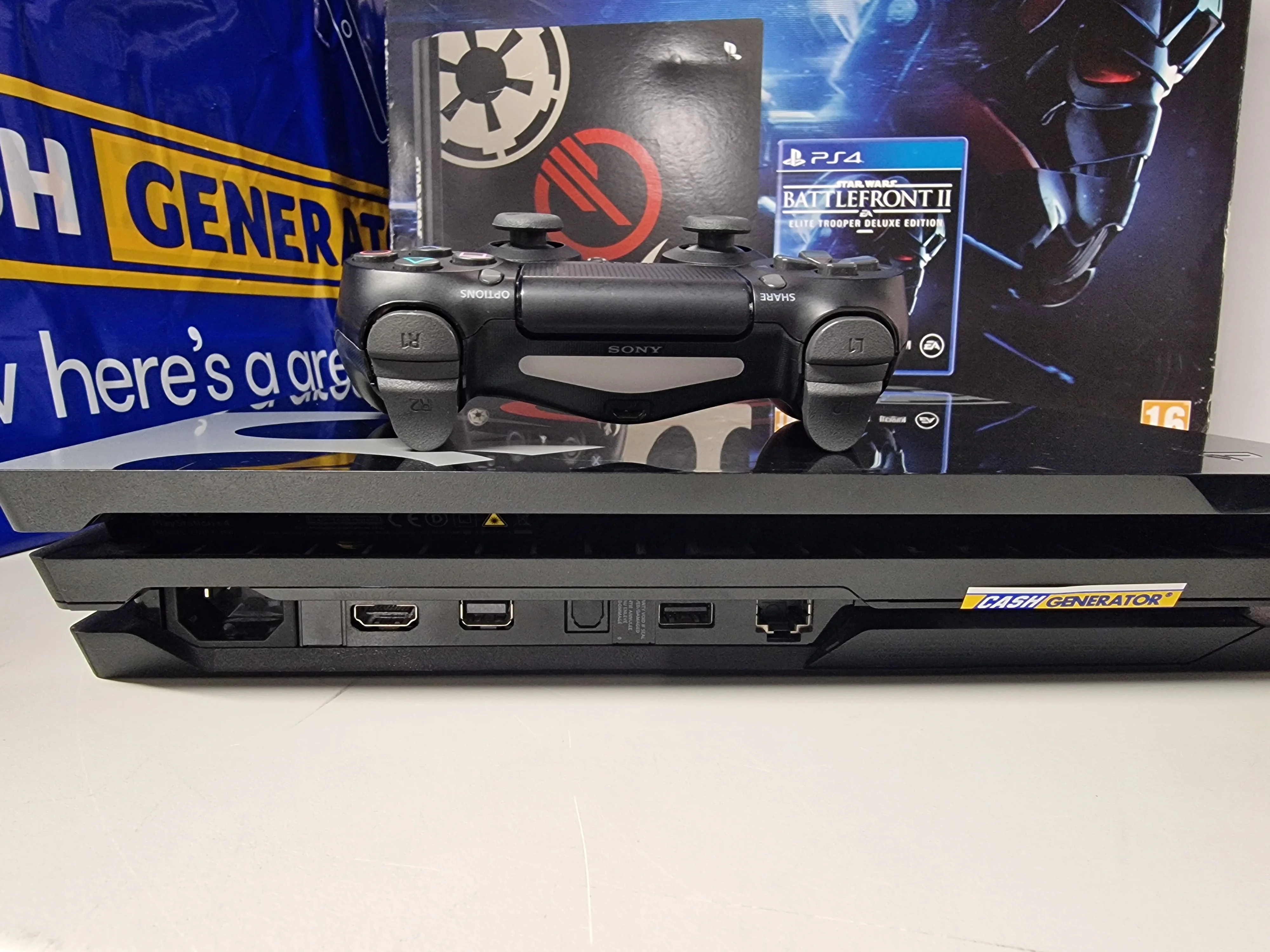 Playstation 4 Pro Console, 2TB Star Wars Black (with Game), Boxed - Image 3