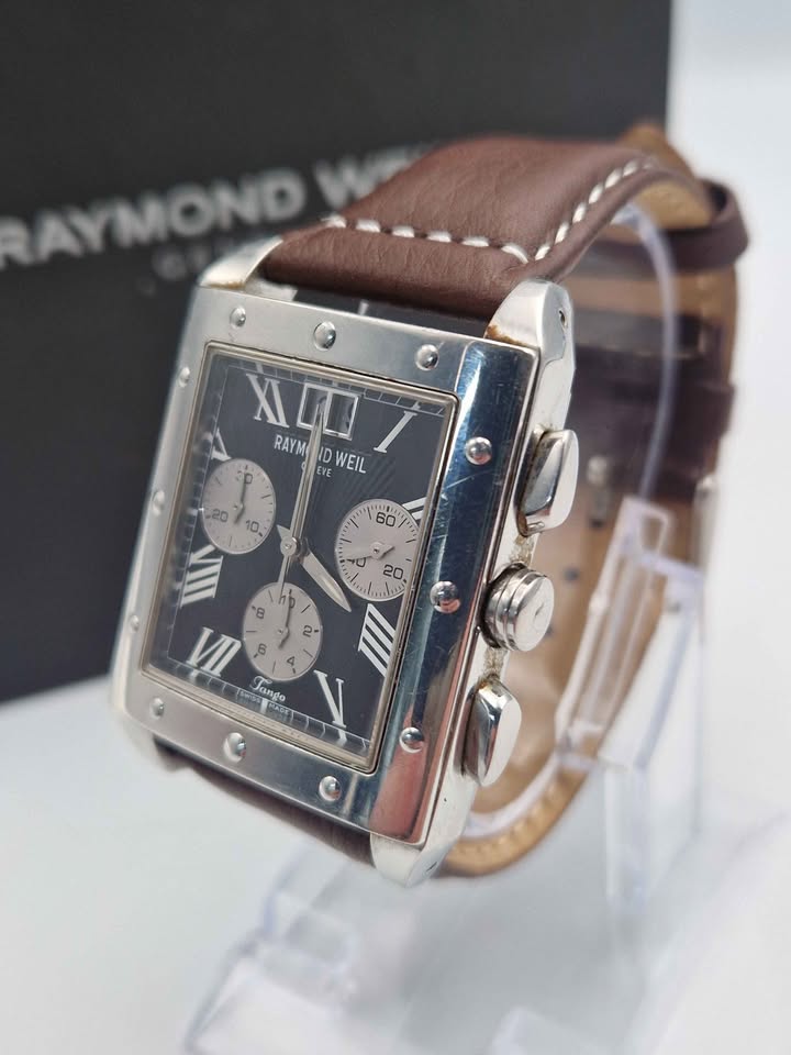 **DEAL** Raymond Weil Tango 4881 "Tank Style" Mens Chronograph With Date - Boxed With Generic Leather Strap - Image 2